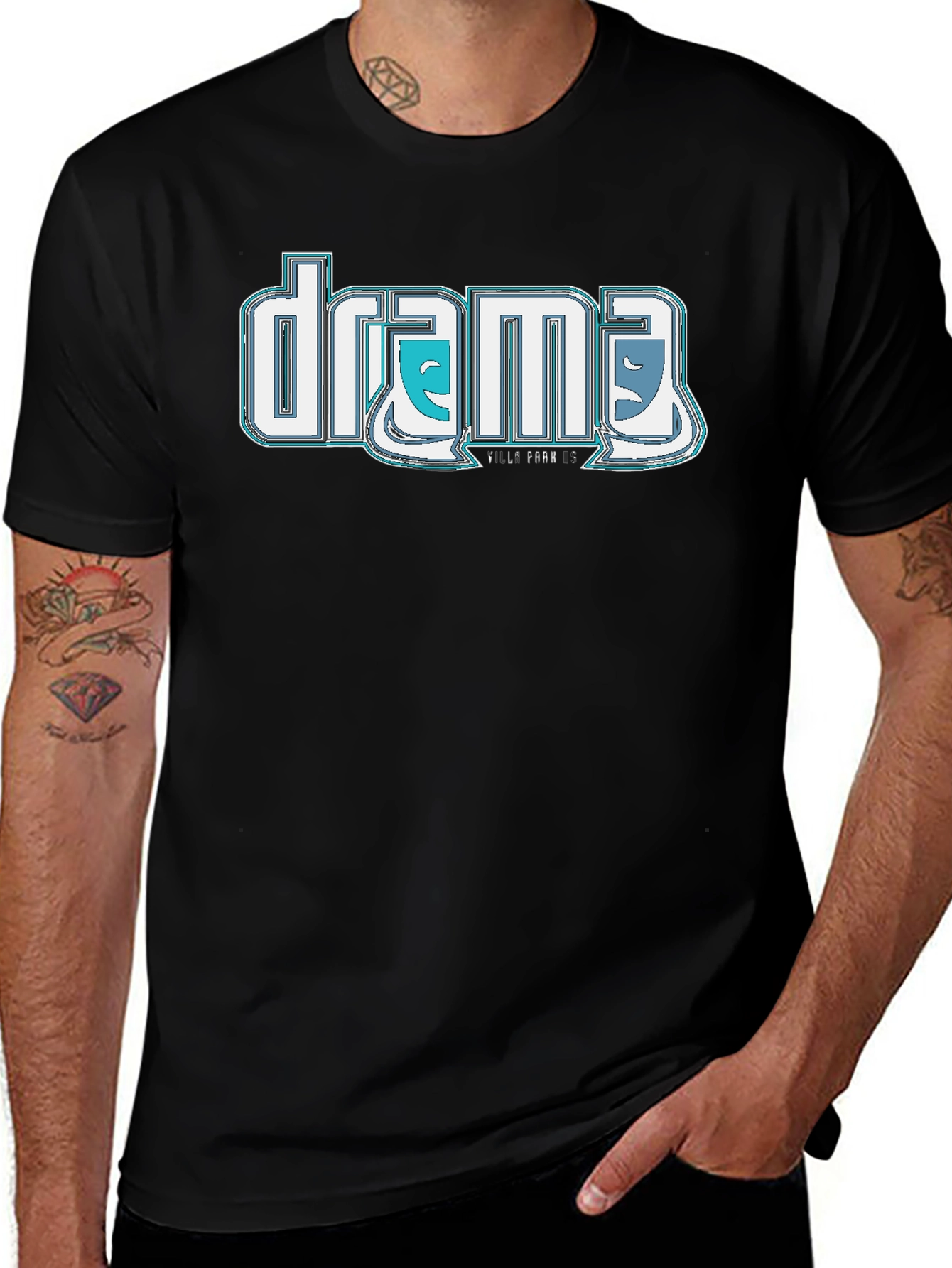 Drama T-Shirt: Comedic & Tragic Masks