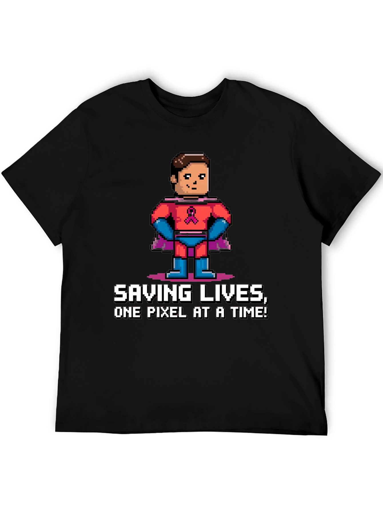 Saving Lives Pixel Hero Graphic Tee