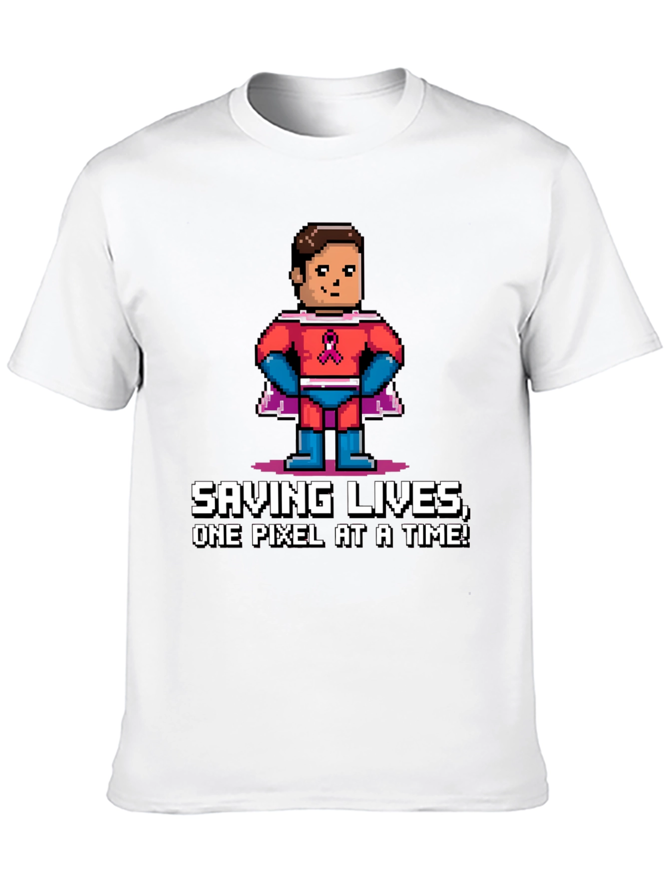 Saving Lives Pixel Hero Graphic Tee