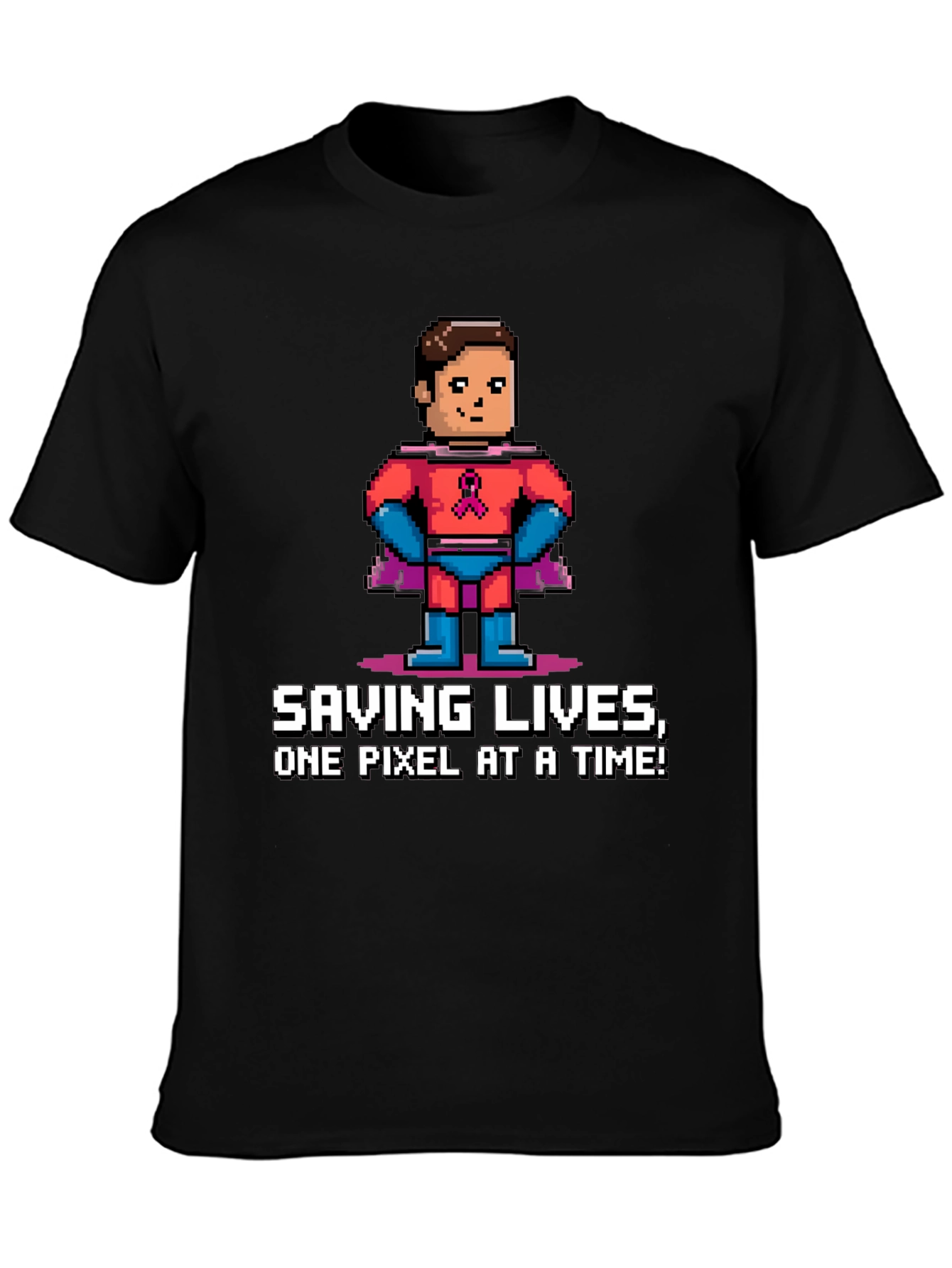 Saving Lives Pixel Hero Graphic Tee