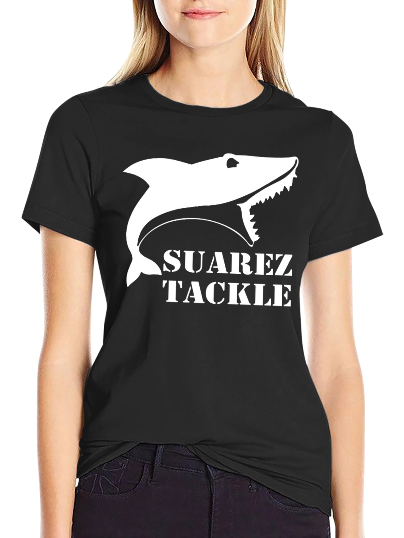 Suarez Tackle Shark Graphic T-Shirt - Black
