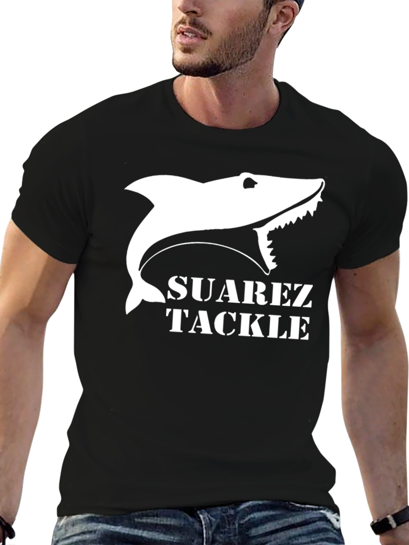 Suarez Tackle Shark Graphic T-Shirt - Black