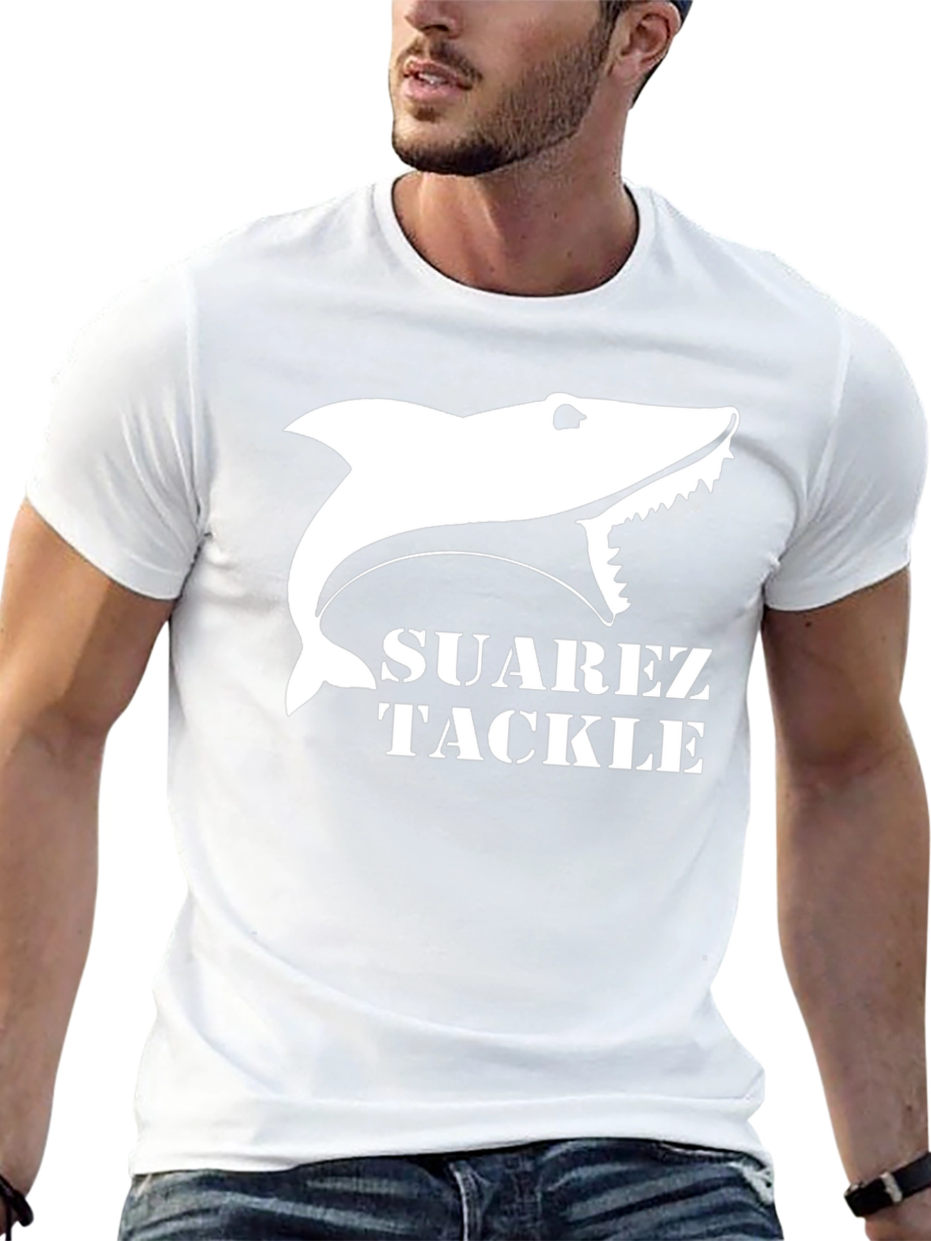 Suarez Tackle Shark Graphic T-Shirt - Black