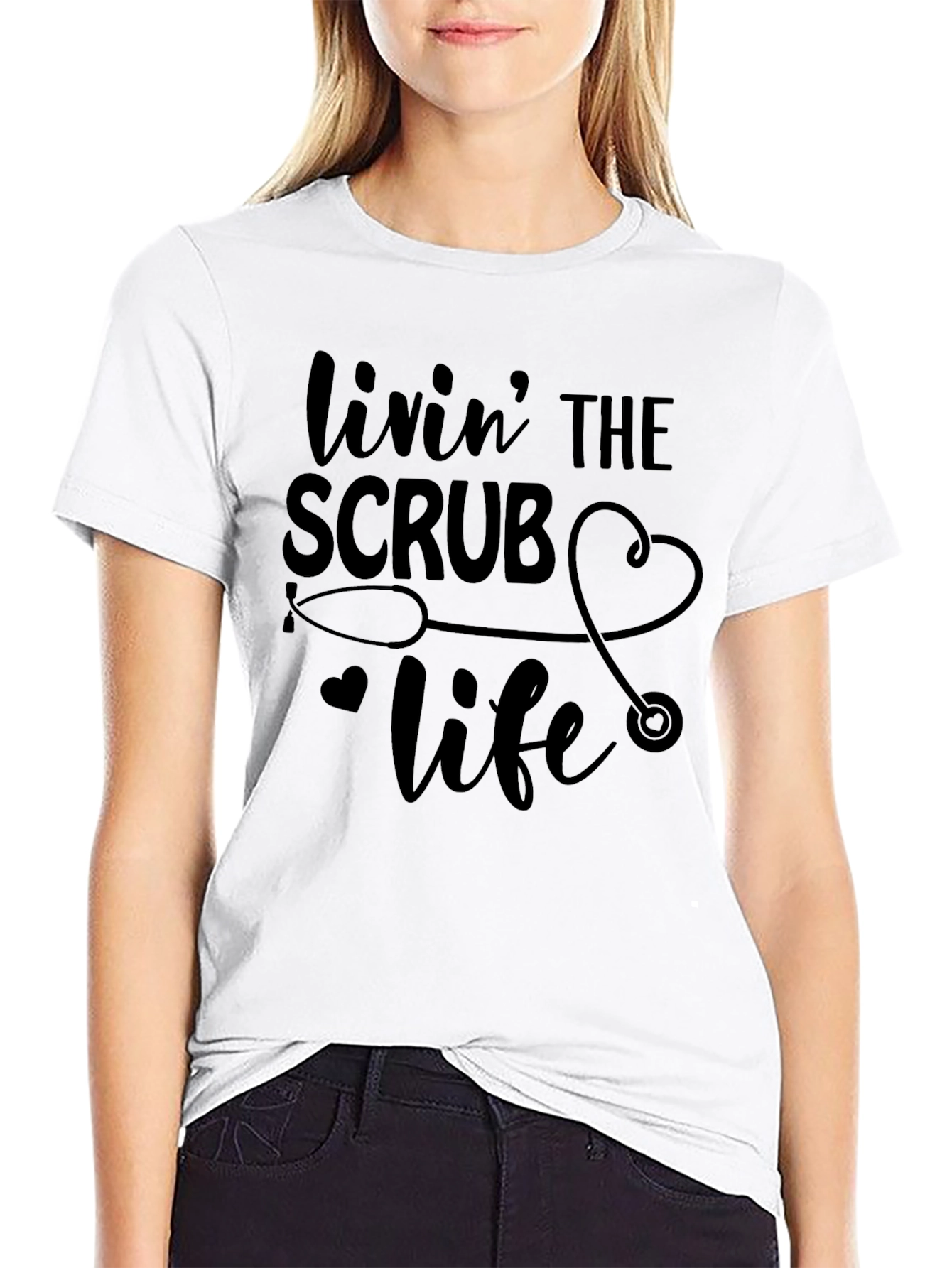 Livin The Scrub Life Black T-Shirt