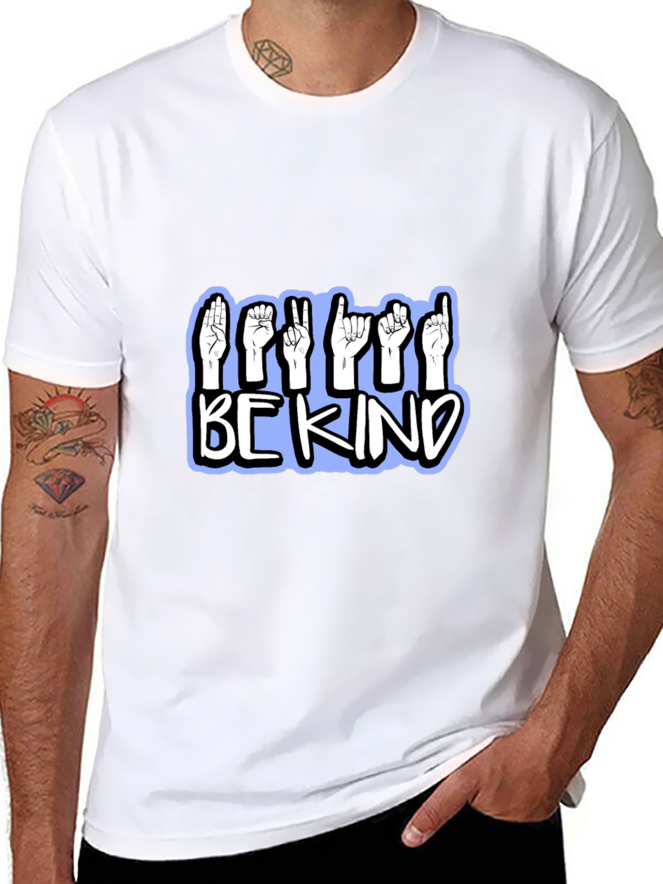 Be Kind Sign Language T-Shirt - Black