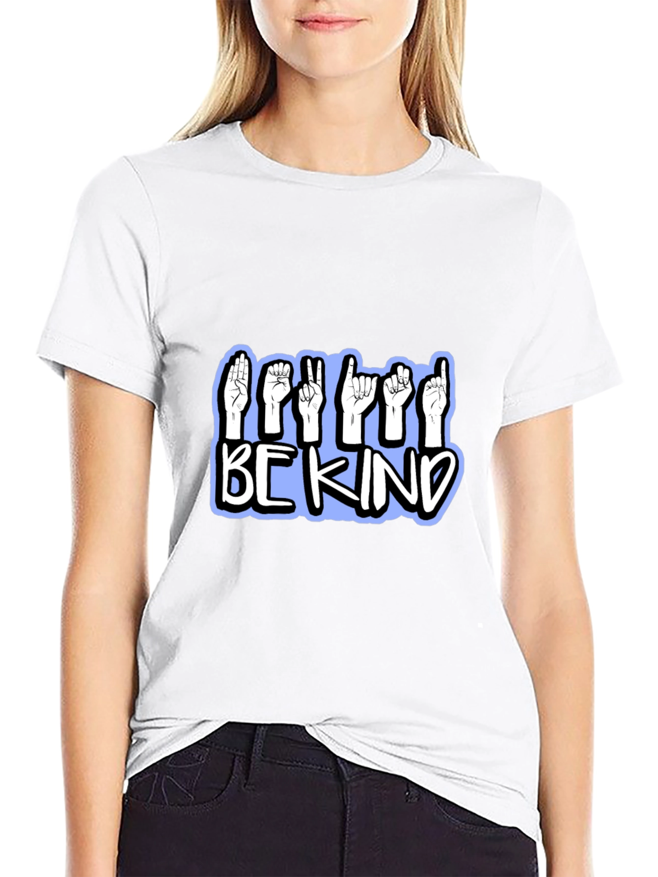 Be Kind Sign Language T-Shirt - Black