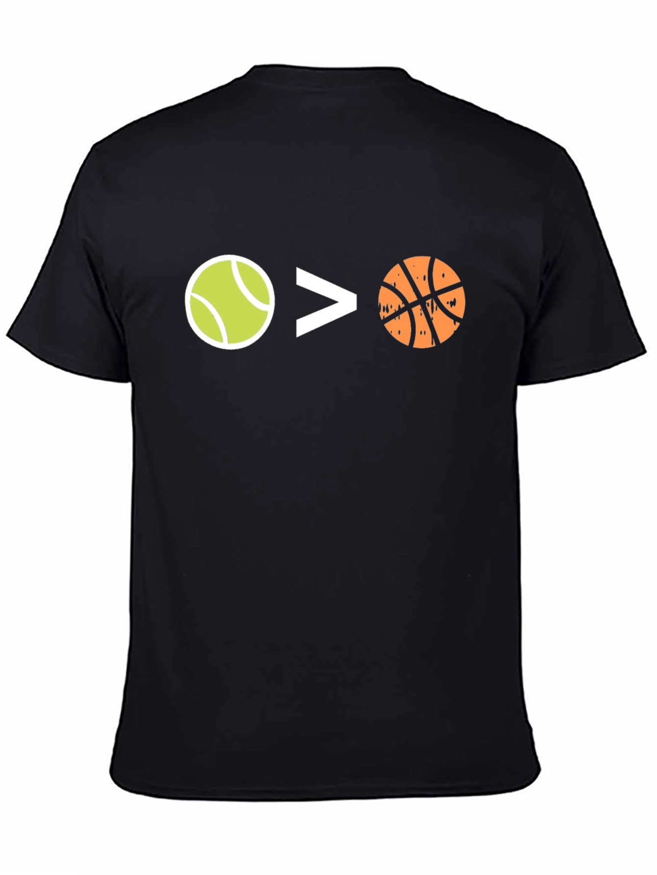 Tennis > Basketball Black Graphic Tee