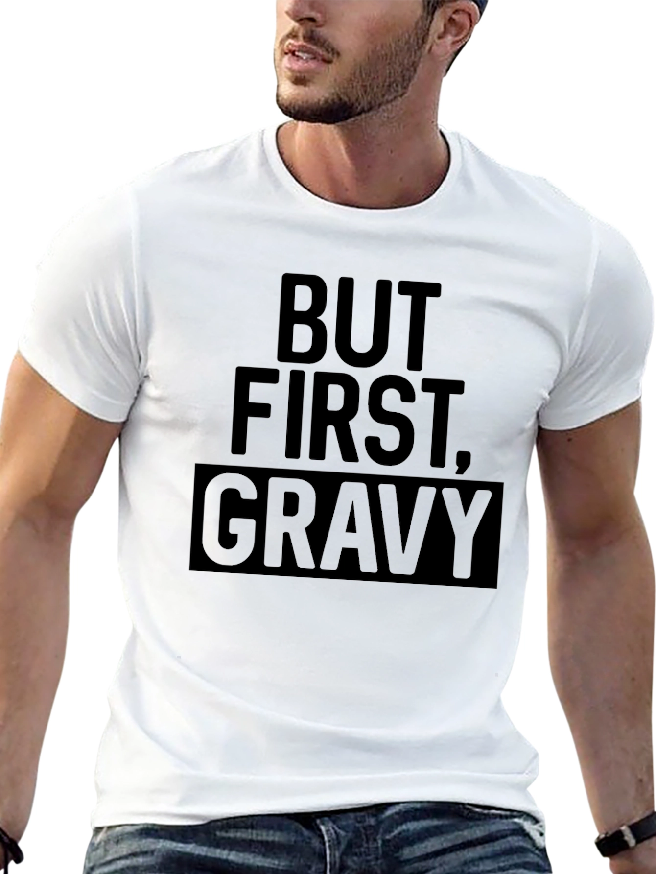 But First Gravy - Mens Black Graphic Tee