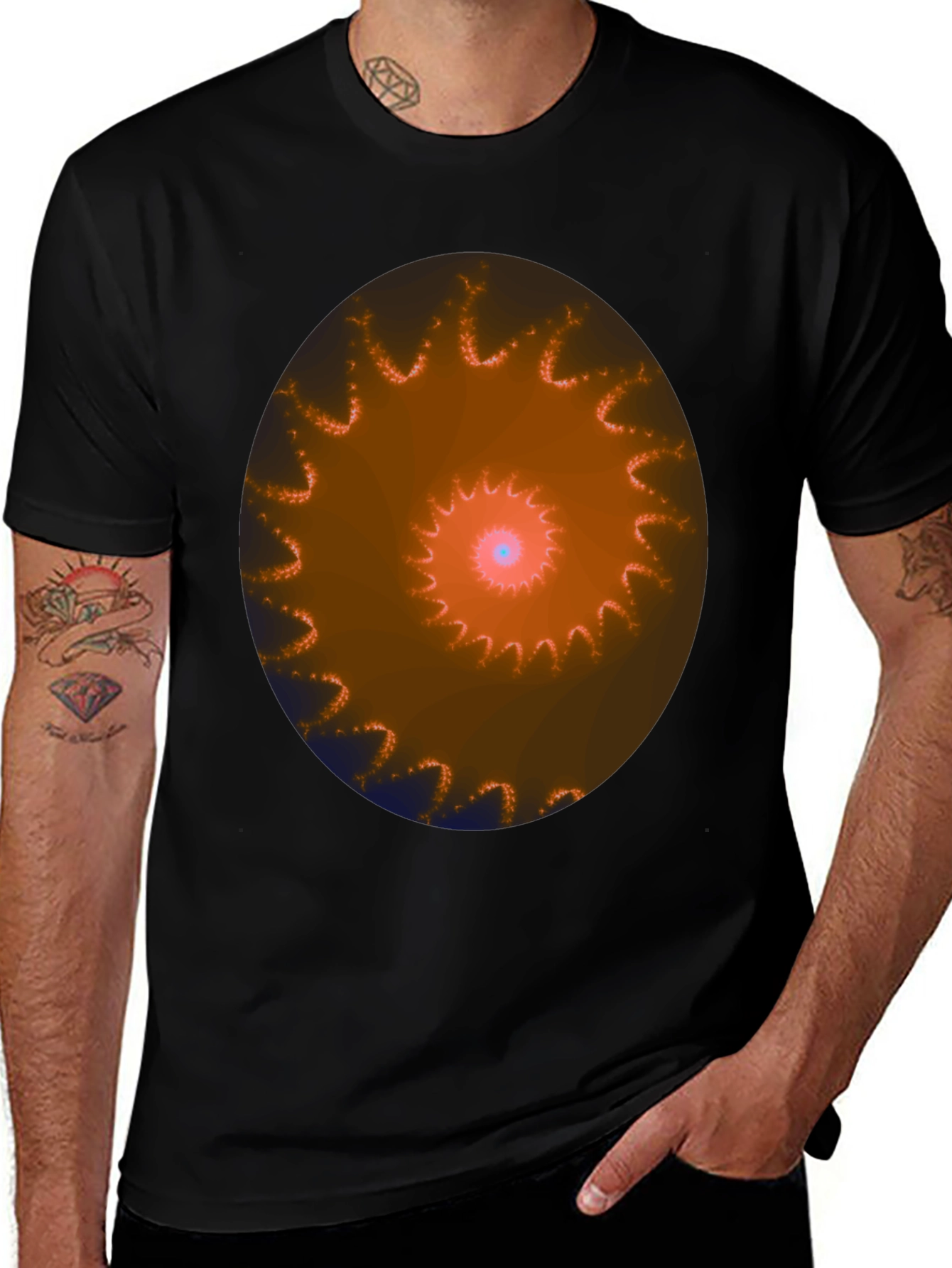 Spiral Graphic Black T-Shirt