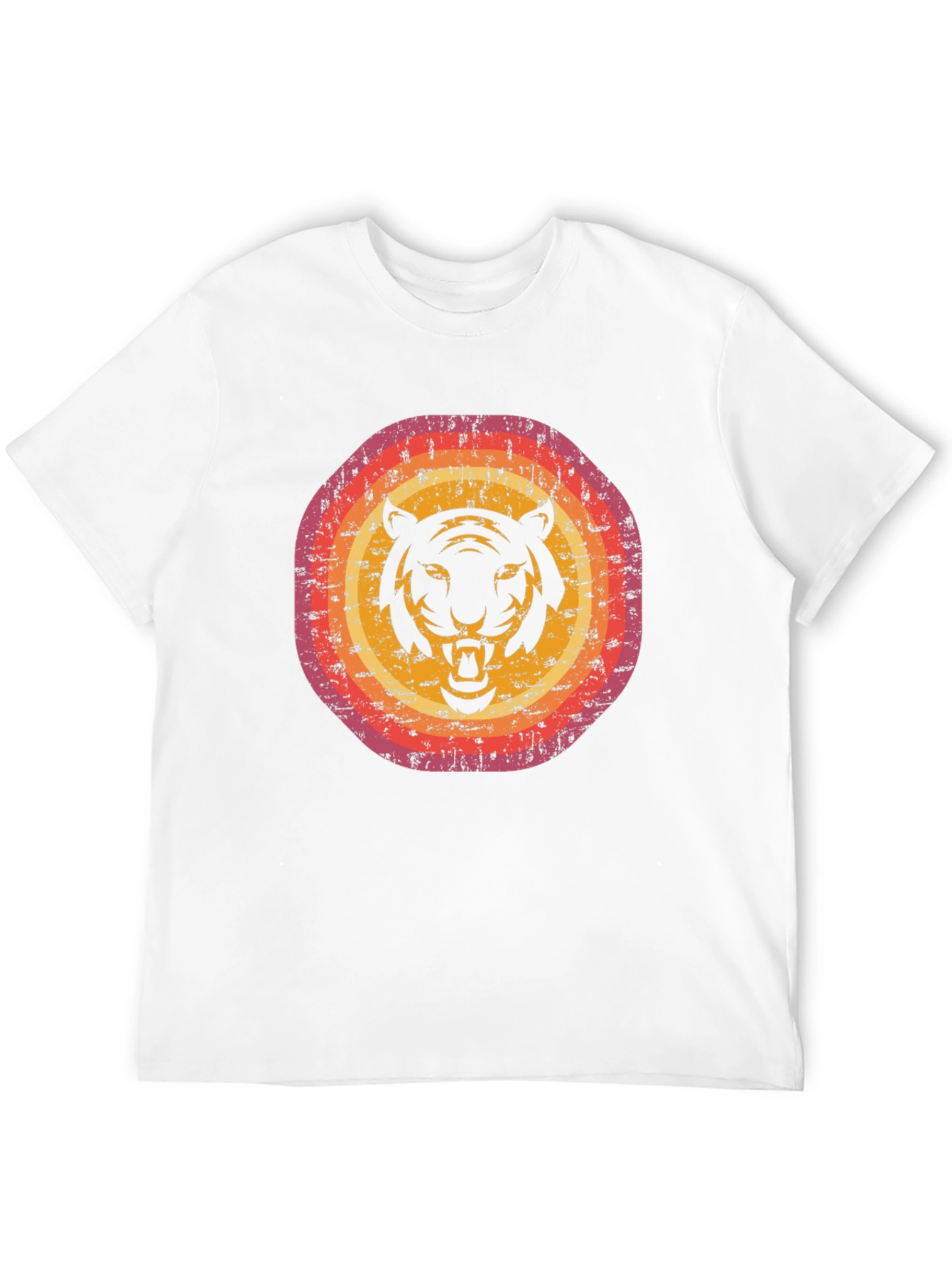 Retro Tiger Graphic Tee - Black Cotton Blend