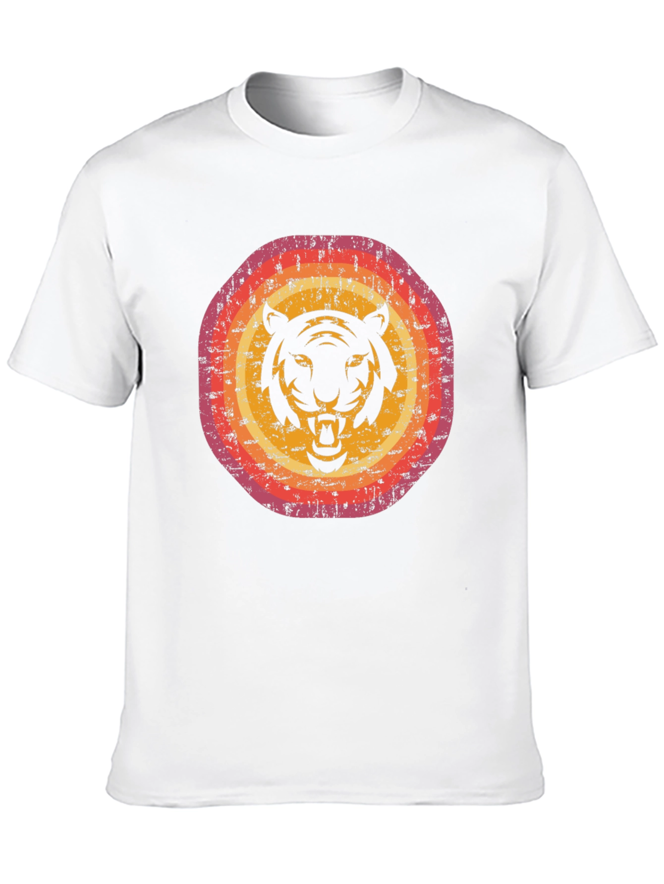 Retro Tiger Graphic Tee - Black Cotton Blend