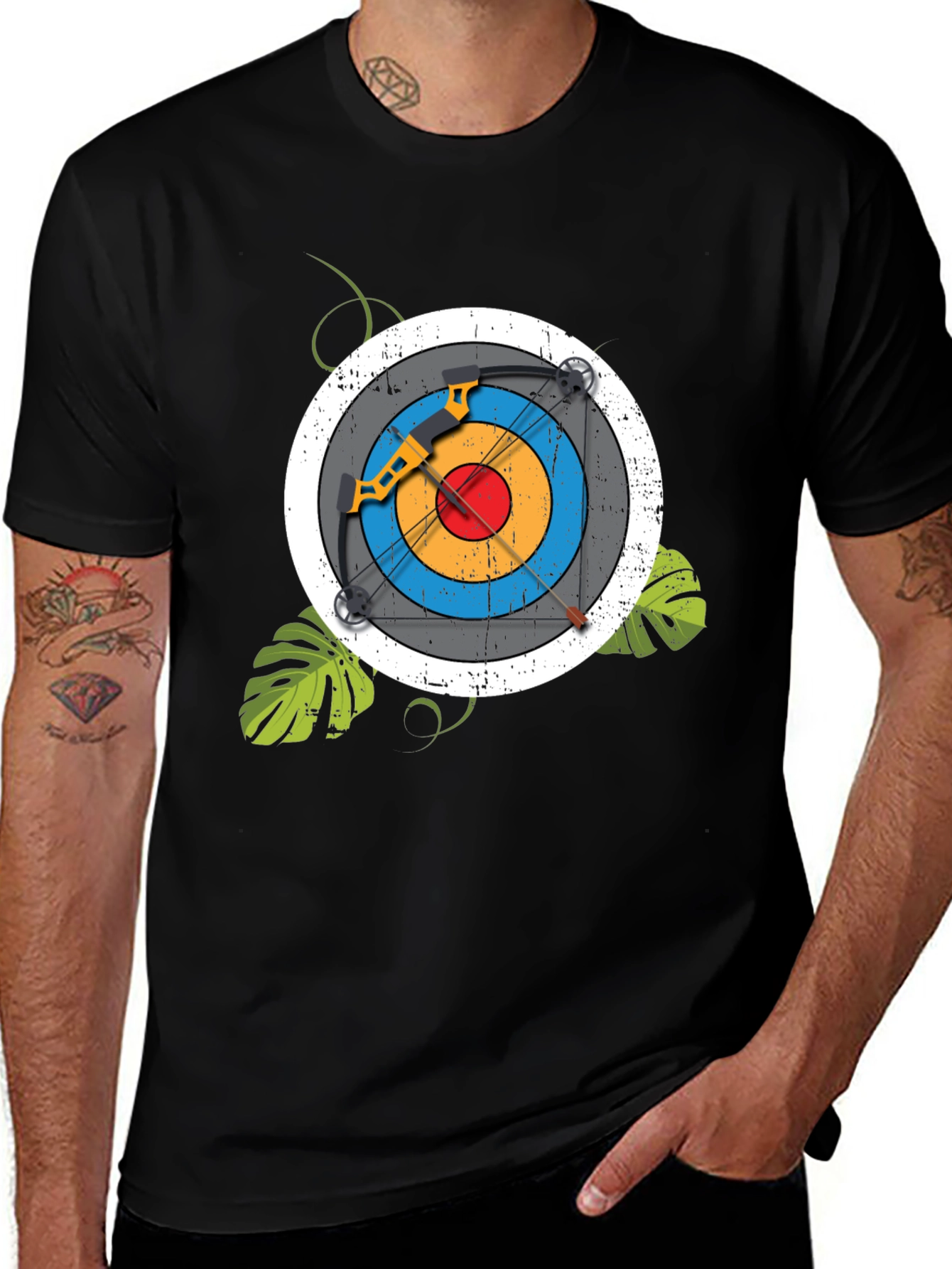 Archery Target T-Shirt - Black Unique Design
