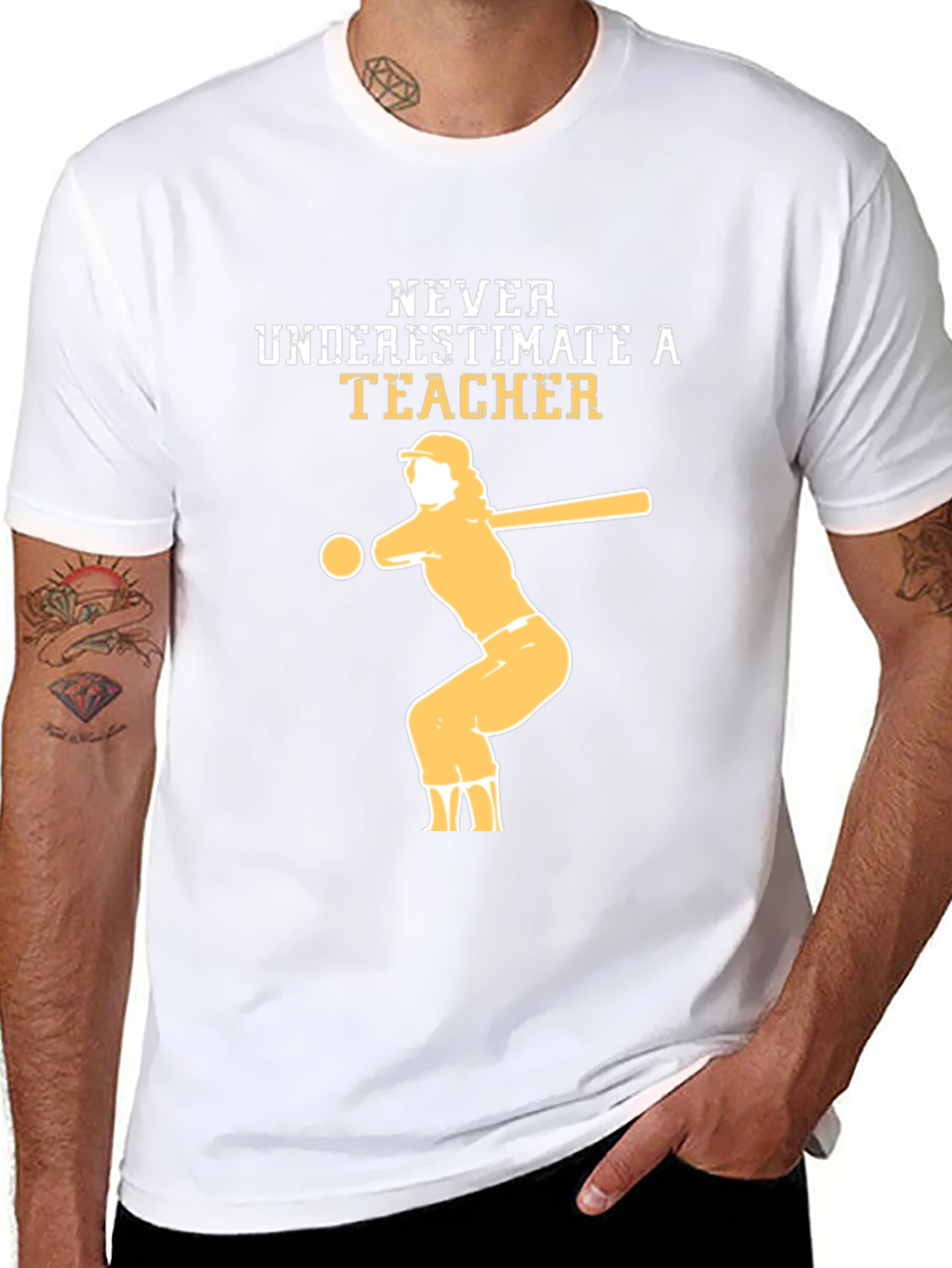 Never Underestimate a Teacher Baseball T-Shirt