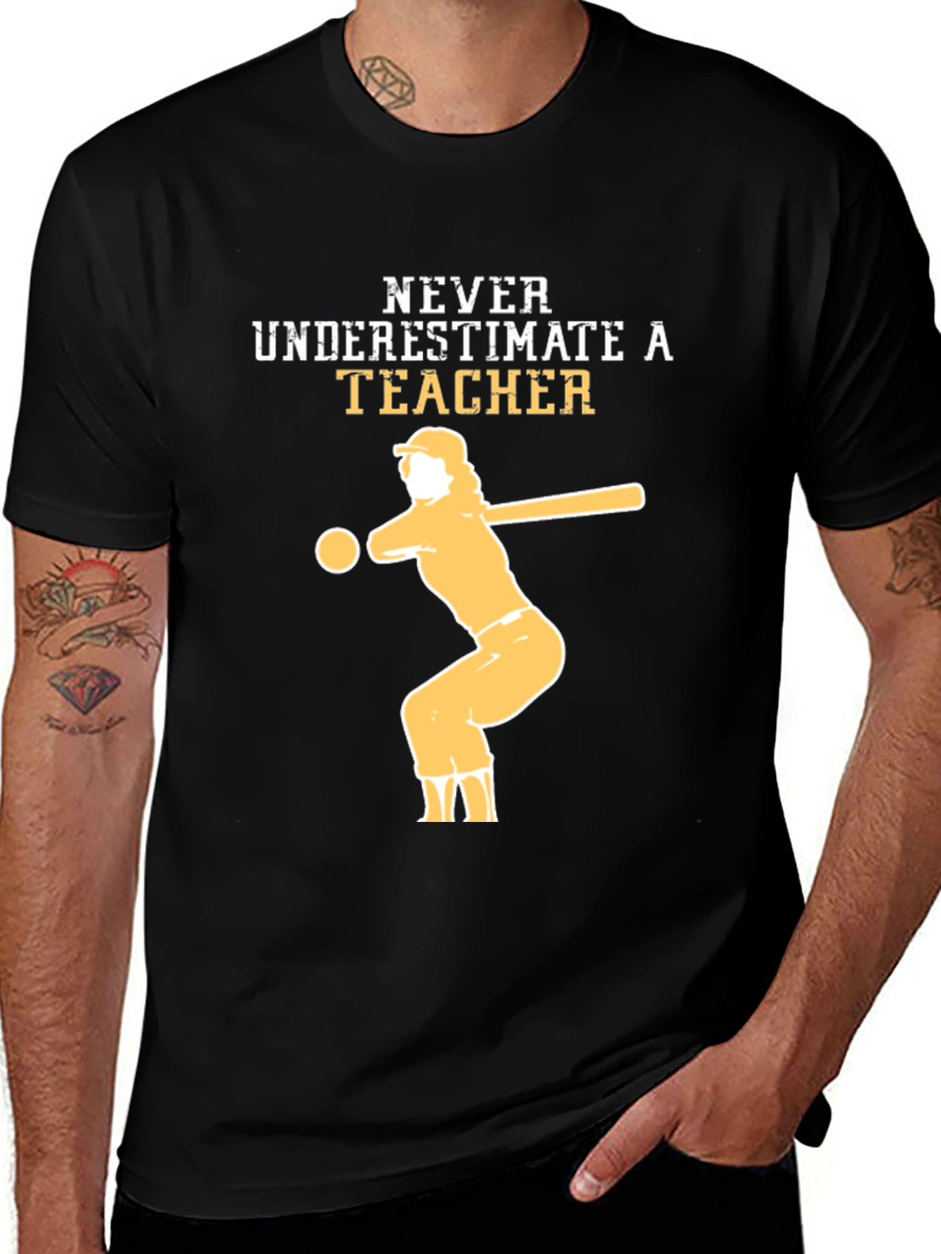 Never Underestimate a Teacher Baseball T-Shirt