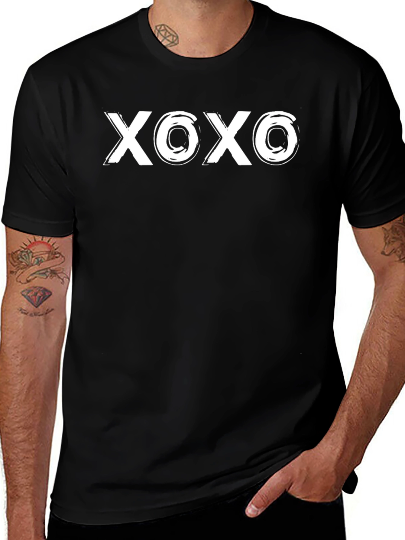 XOXO Graphic Tee - Casual Black Cotton T-Shirt
