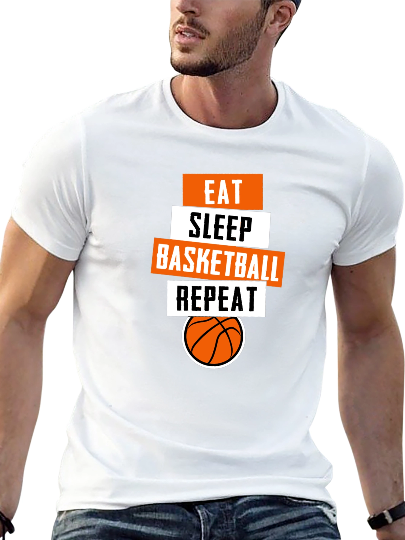 Eat Sleep Basketball Repeat Black T-Shirt