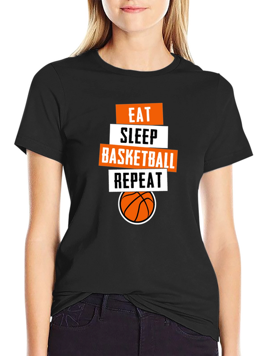 Eat Sleep Basketball Repeat Black T-Shirt