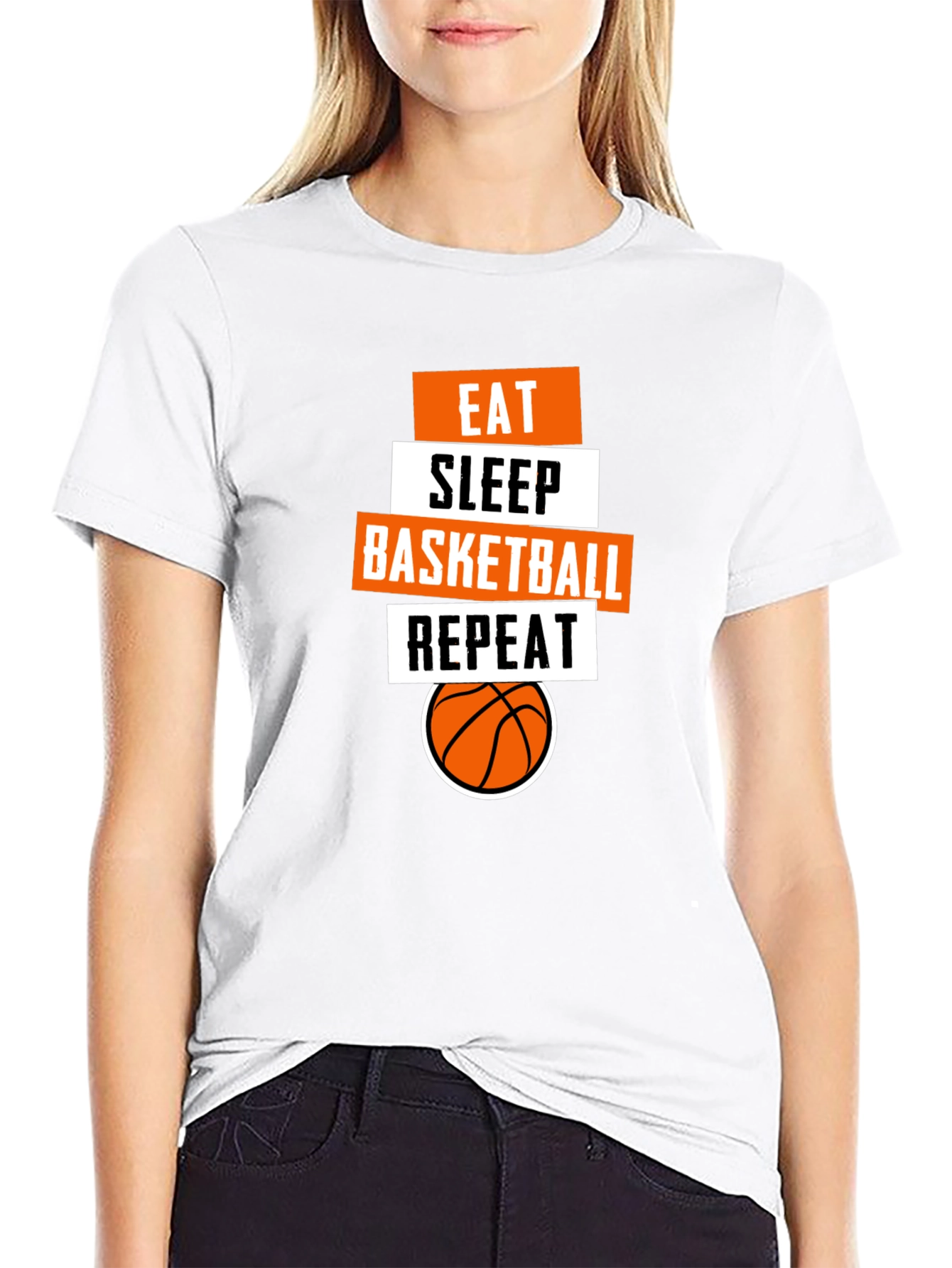 Eat Sleep Basketball Repeat Black T-Shirt