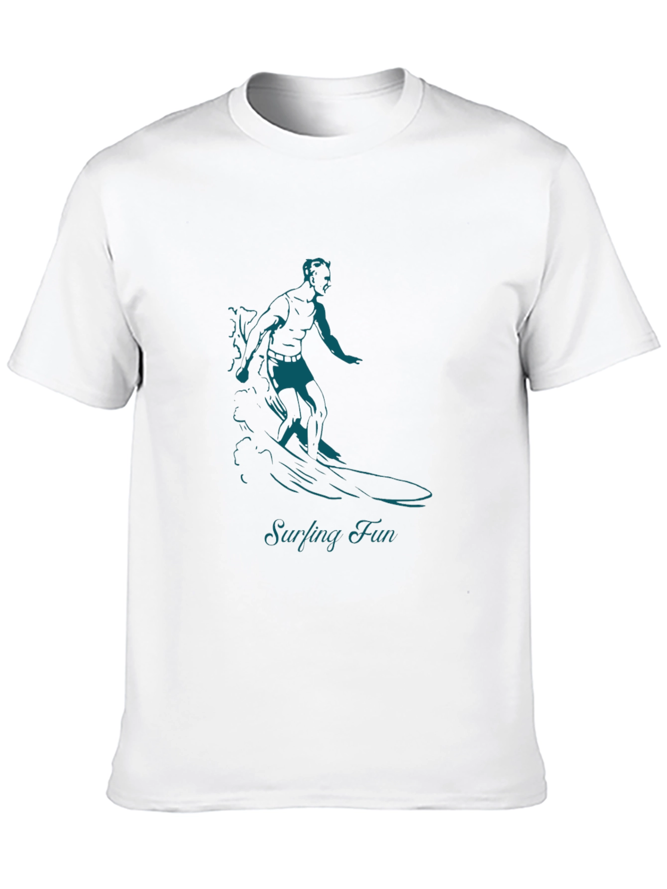 Surfing Fun Graphic Black T-Shirt
