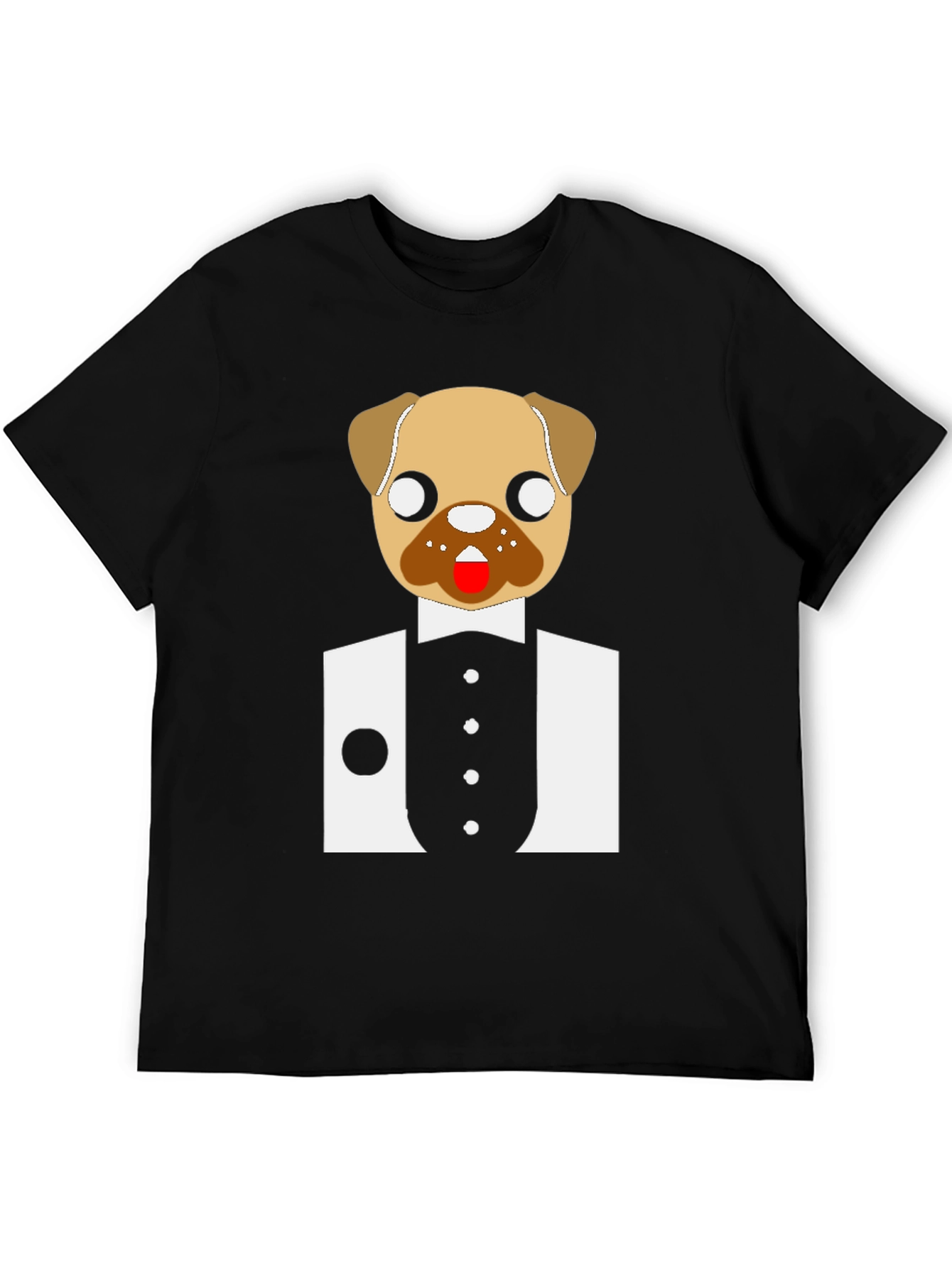 Pug Tuxedo Graphic Tee - Stylish & Fun!
