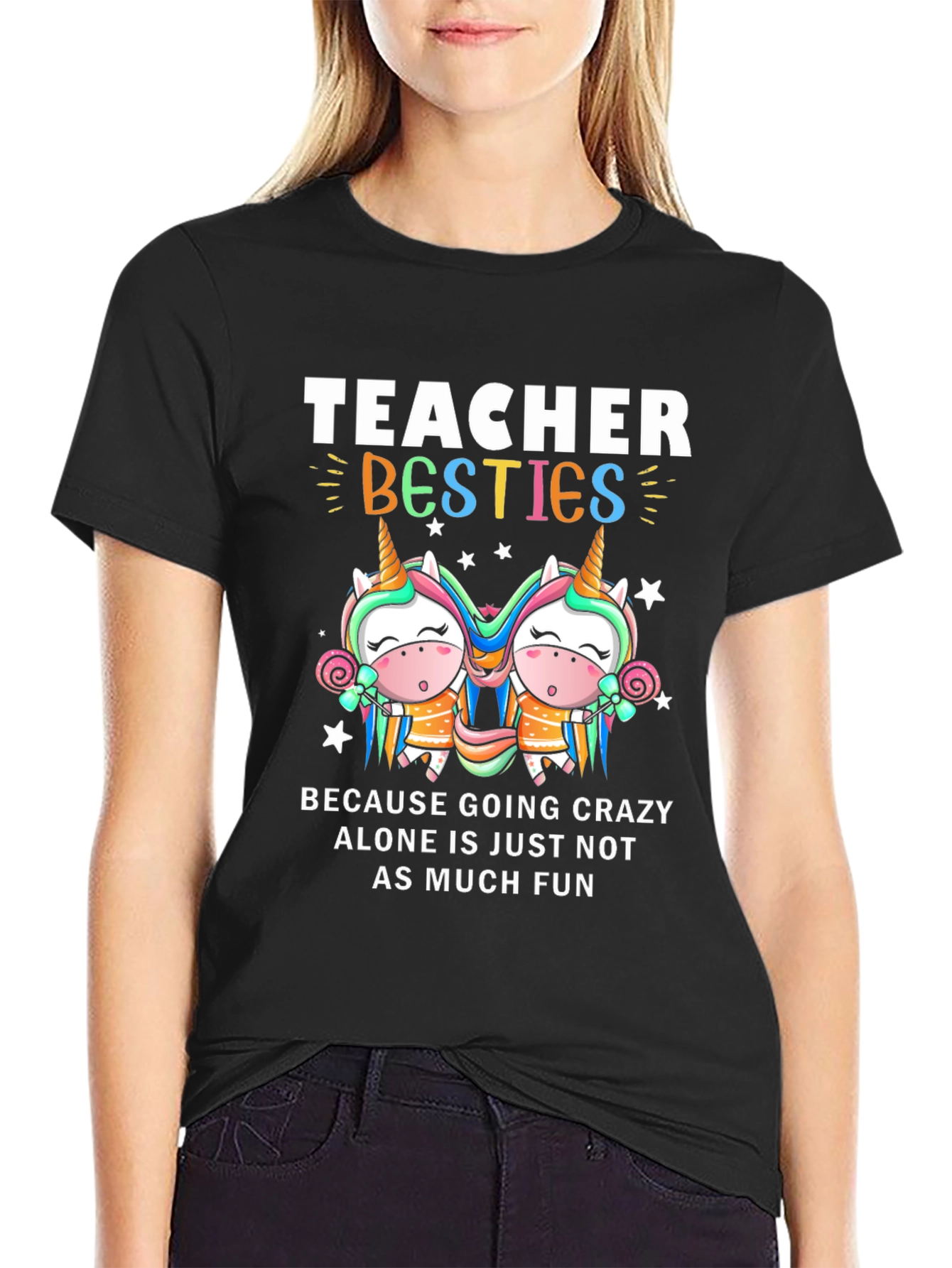 Teacher Besties Unicorn Graphic Tee