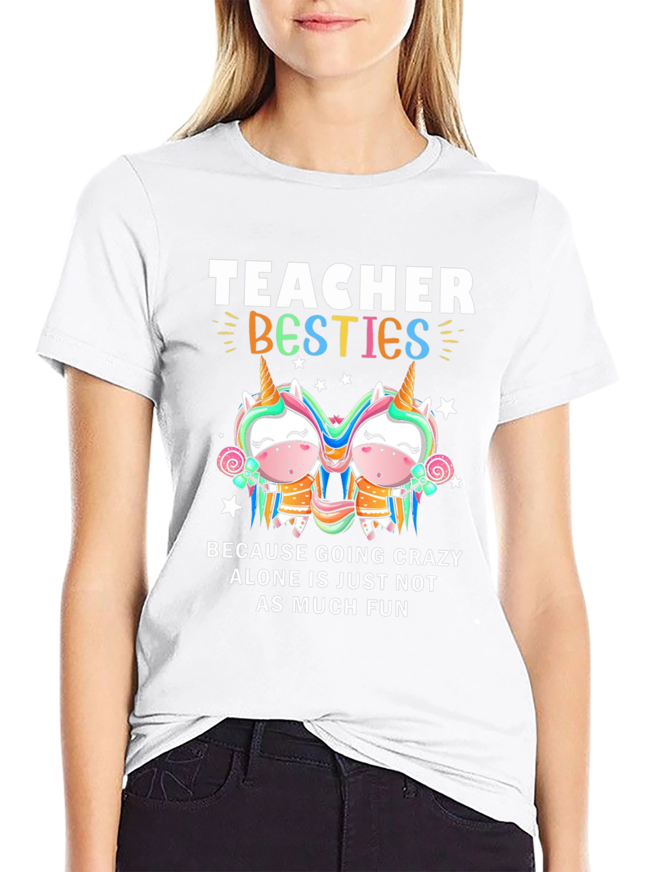 Teacher Besties Unicorn Graphic Tee