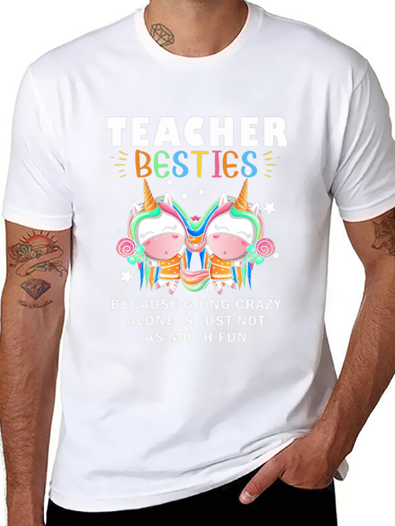 Teacher Besties Unicorn Graphic Tee