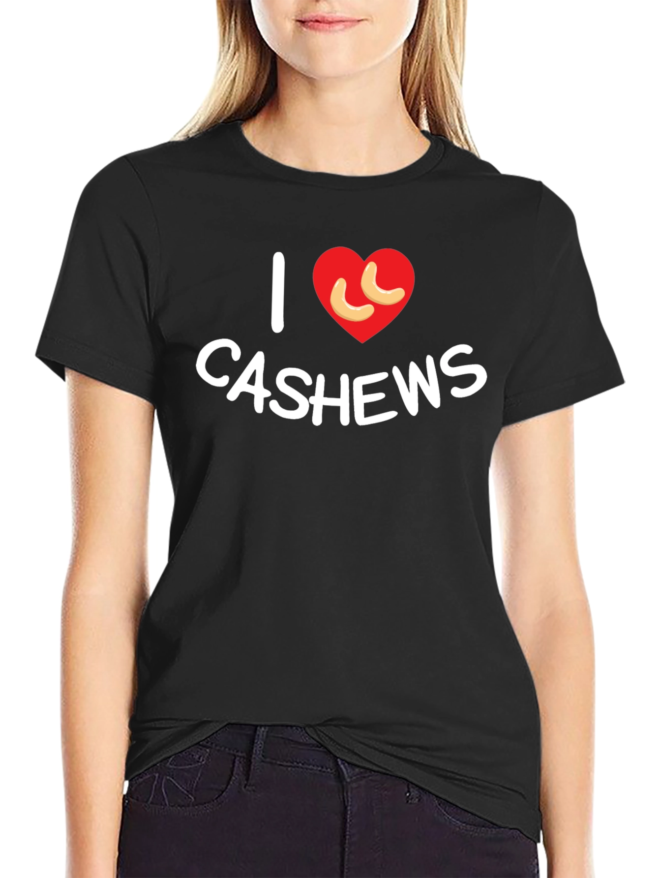 I Heart Cashews Black T-Shirt - Nut Lover Tee
