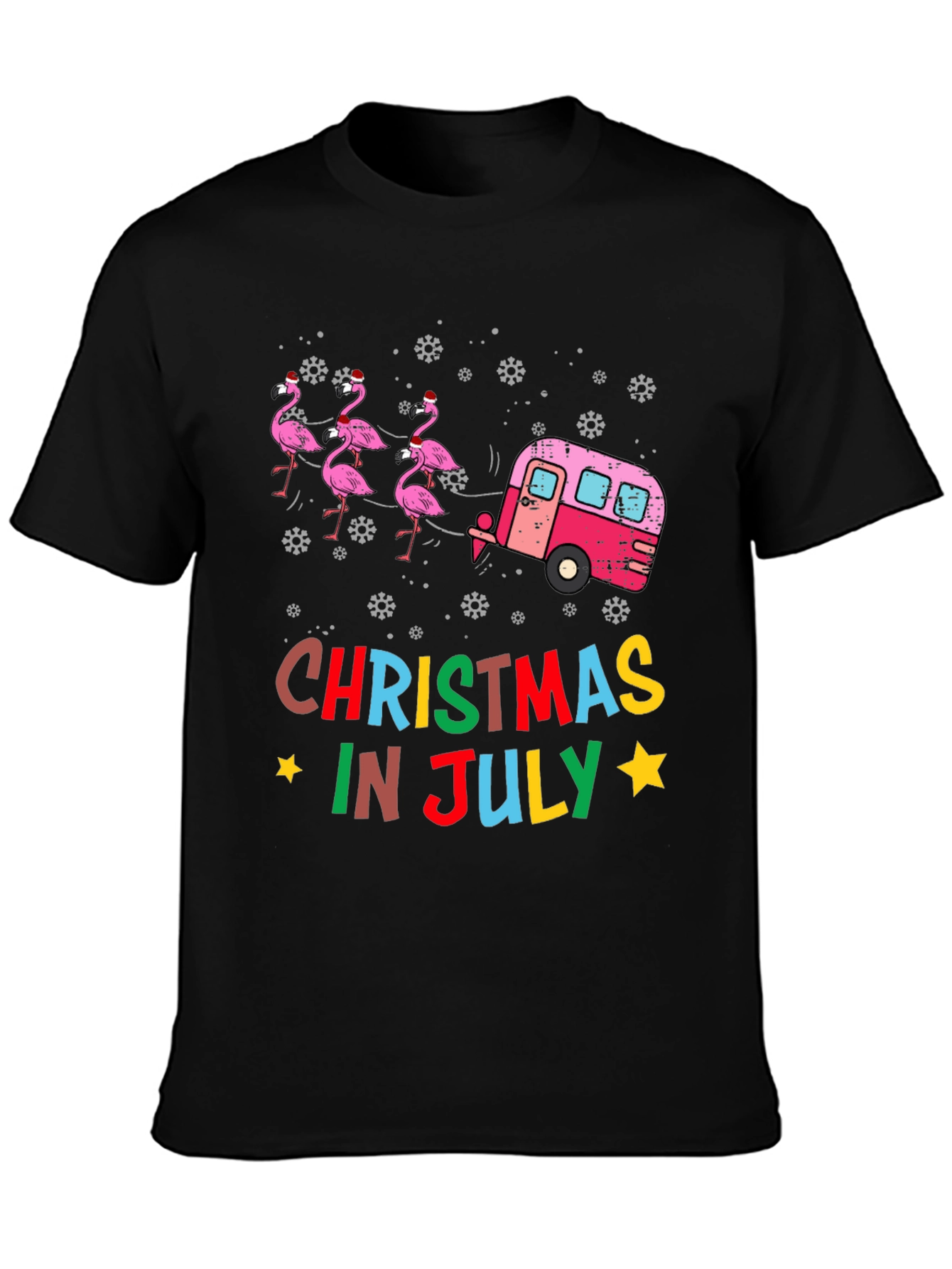 Christmas in July Flamingo T-Shirt