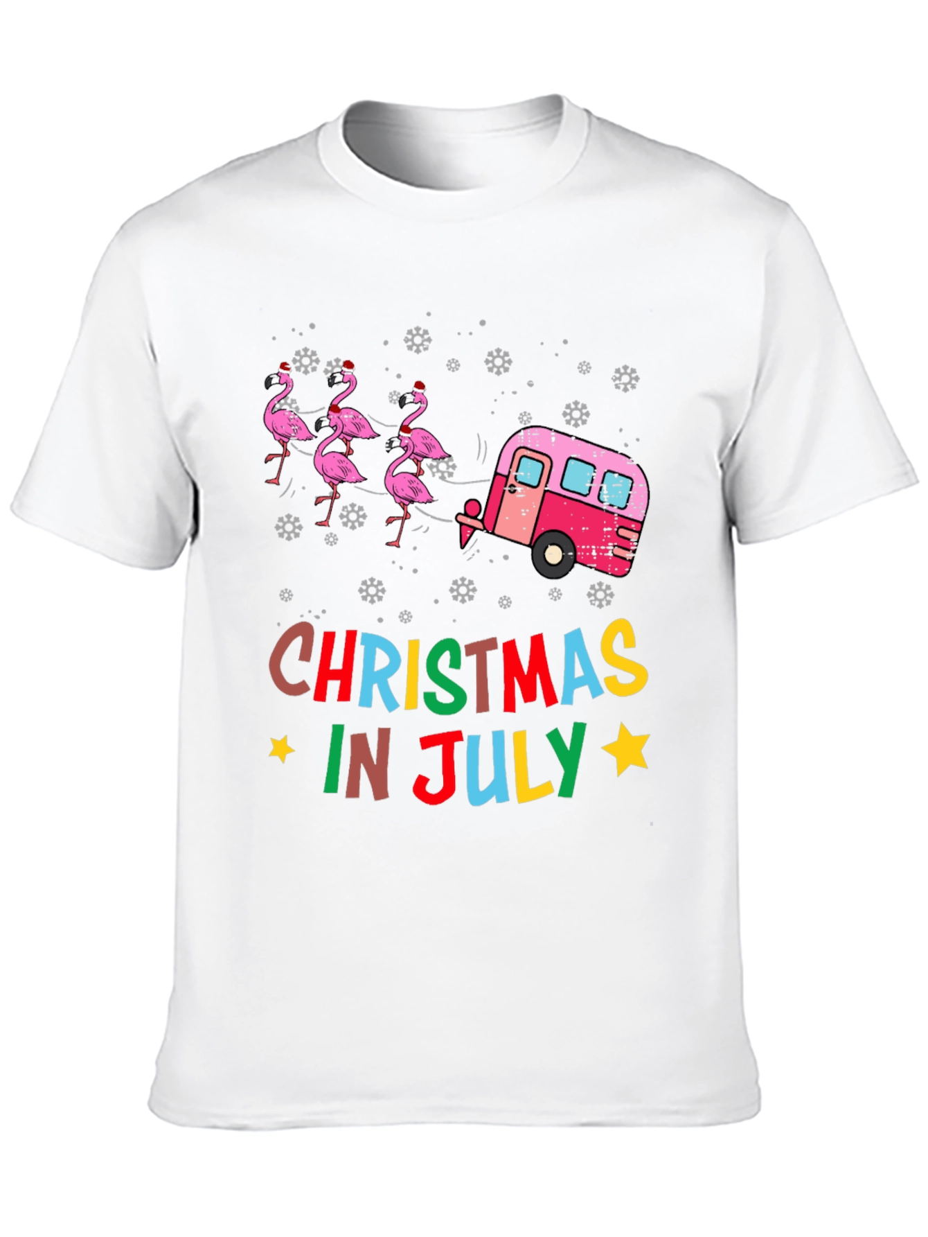 Christmas in July Flamingo T-Shirt
