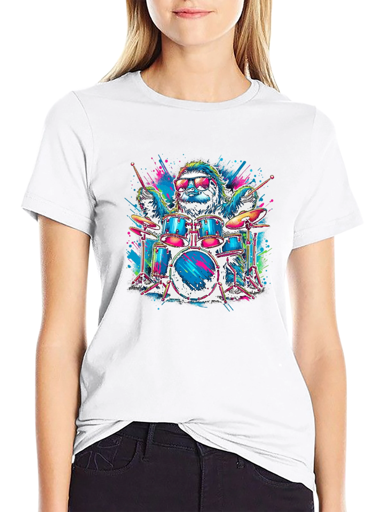 Sloth Drummer T-Shirt