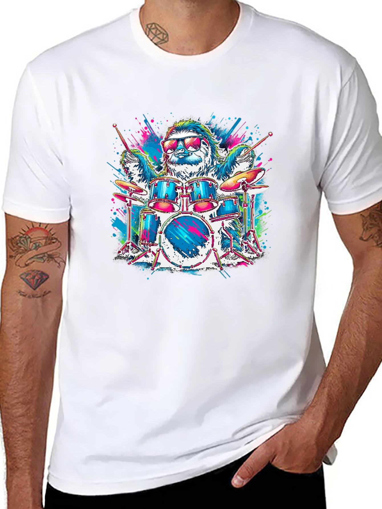 Sloth Drummer T-Shirt