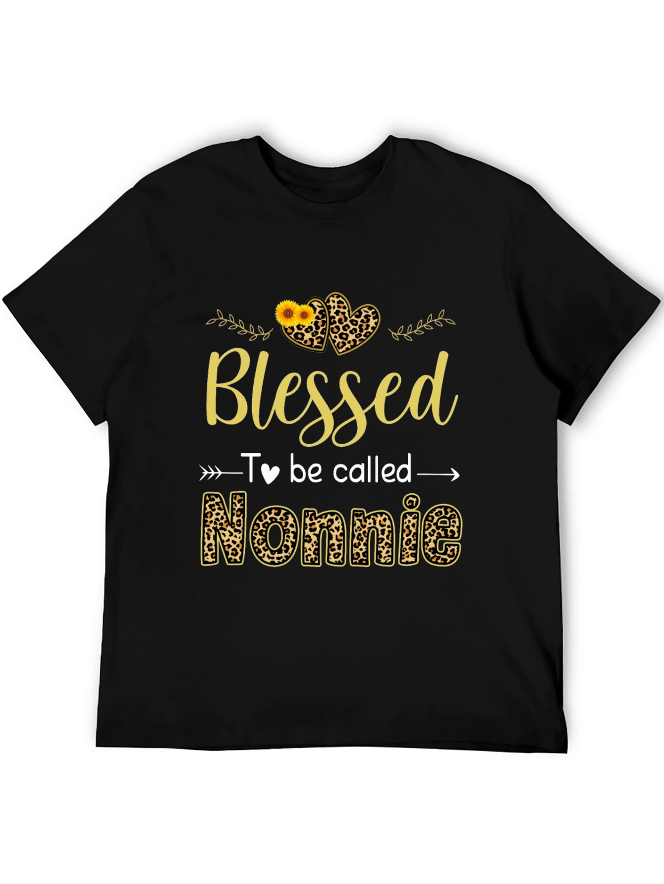 Blessed Nonnie Leopard Print Graphic Tee