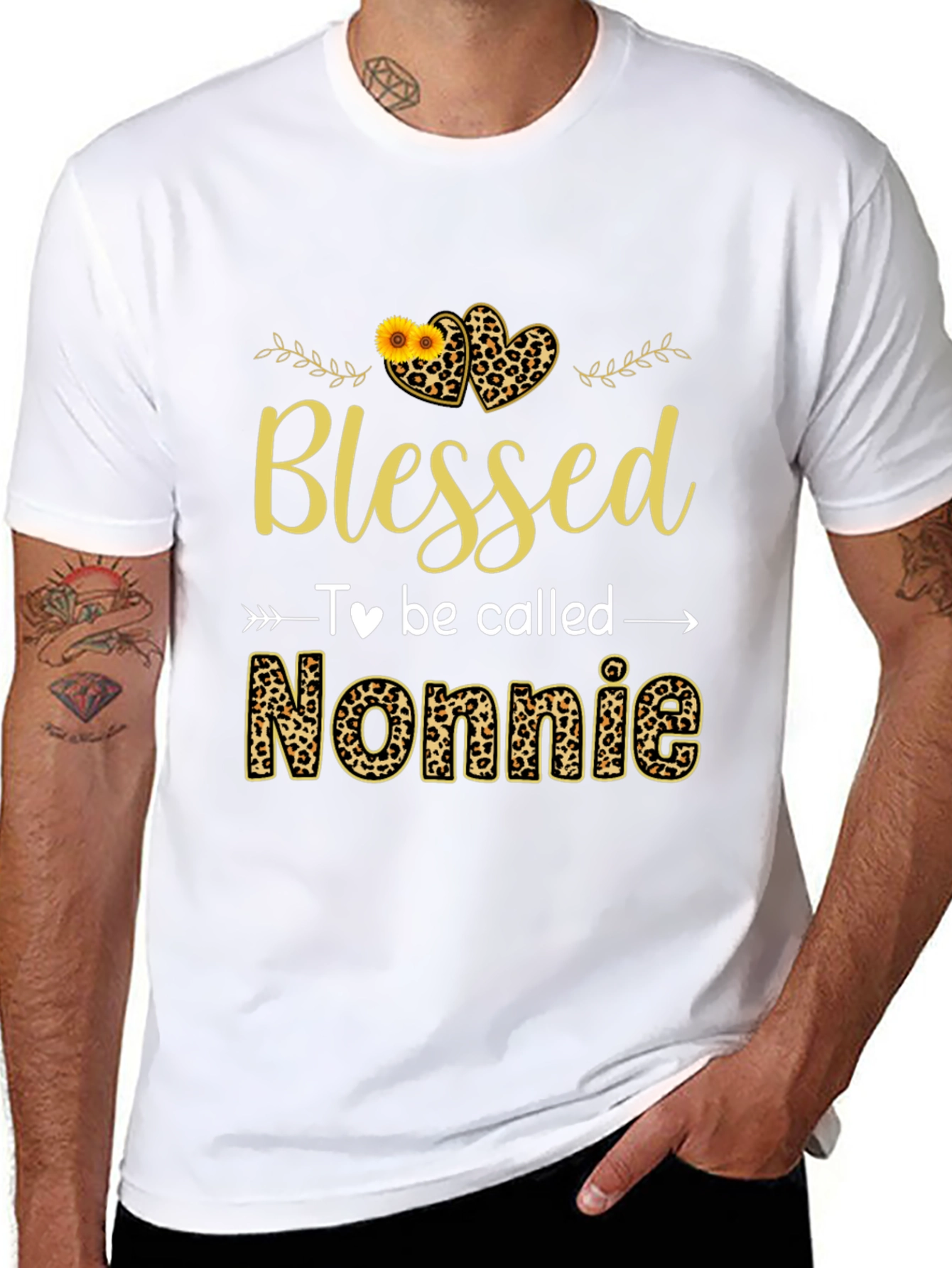 Blessed Nonnie Leopard Print Graphic Tee