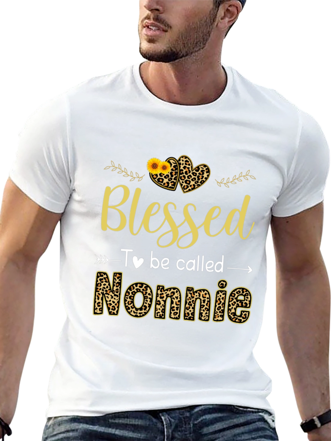 Blessed Nonnie Leopard Print Graphic Tee