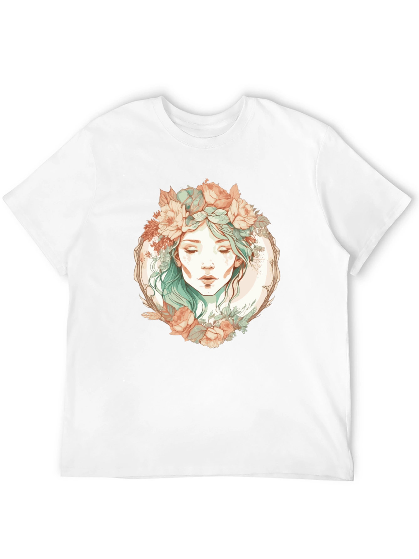Floral Goddess Graphic Black T-Shirt