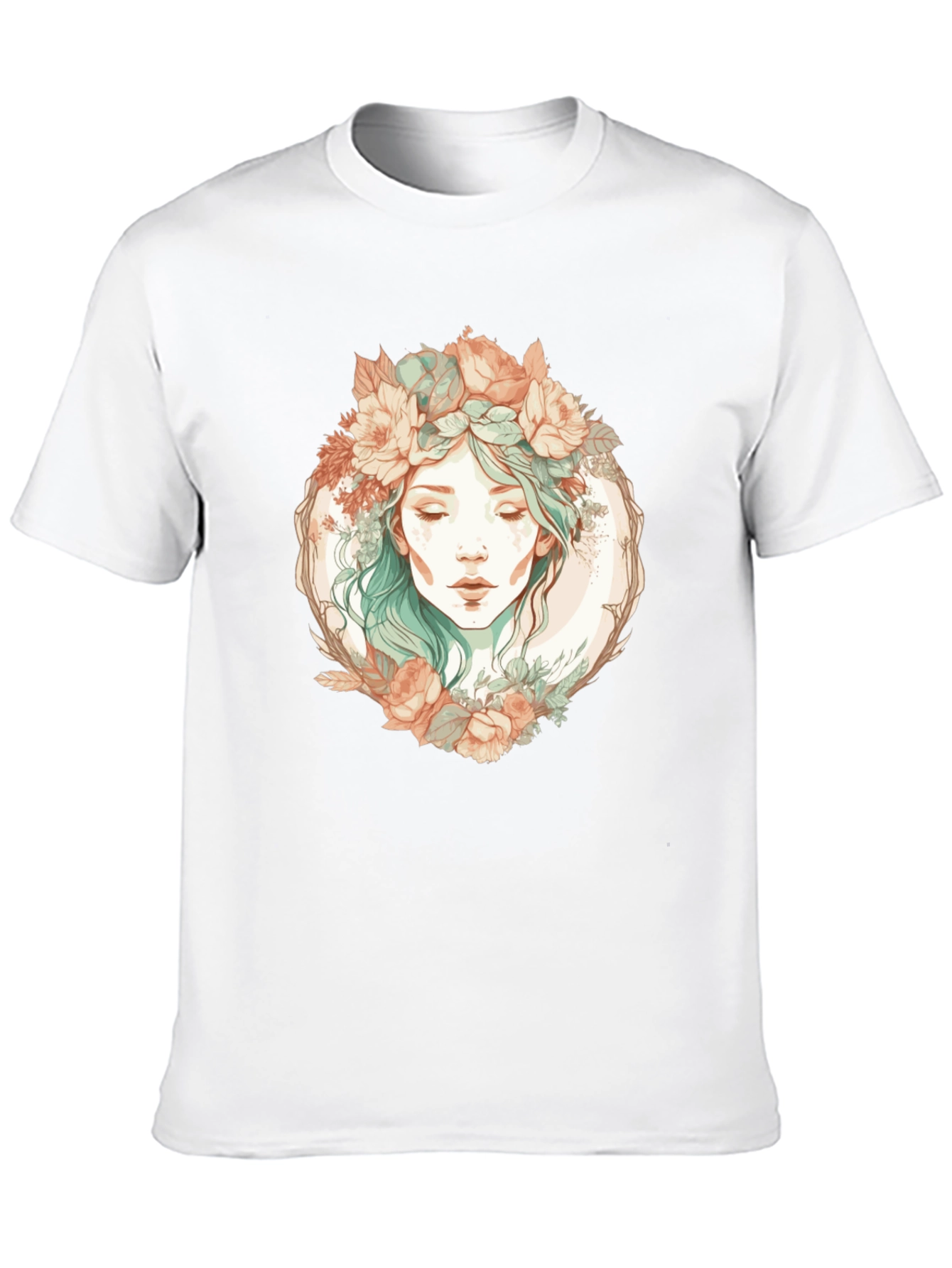 Floral Goddess Graphic Black T-Shirt