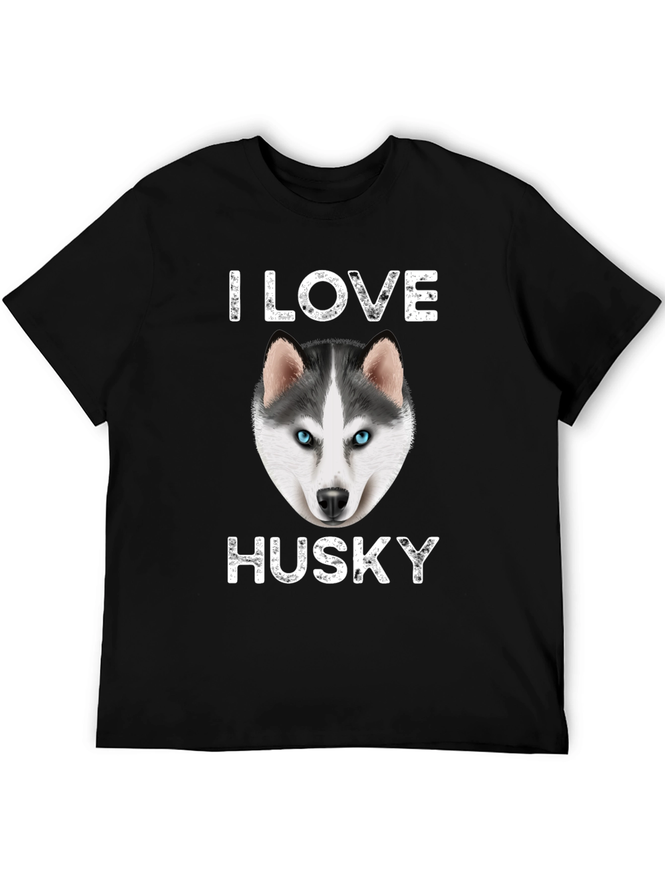 I Love Husky Graphic T-Shirt - Black