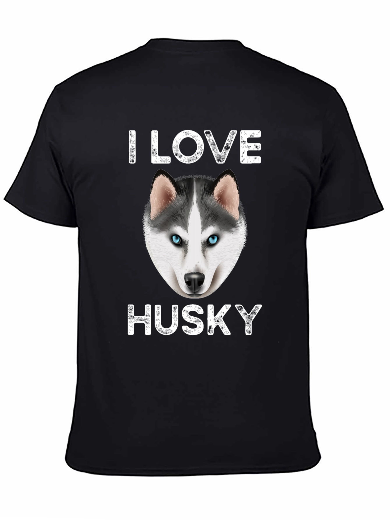 I Love Husky Graphic T-Shirt - Black