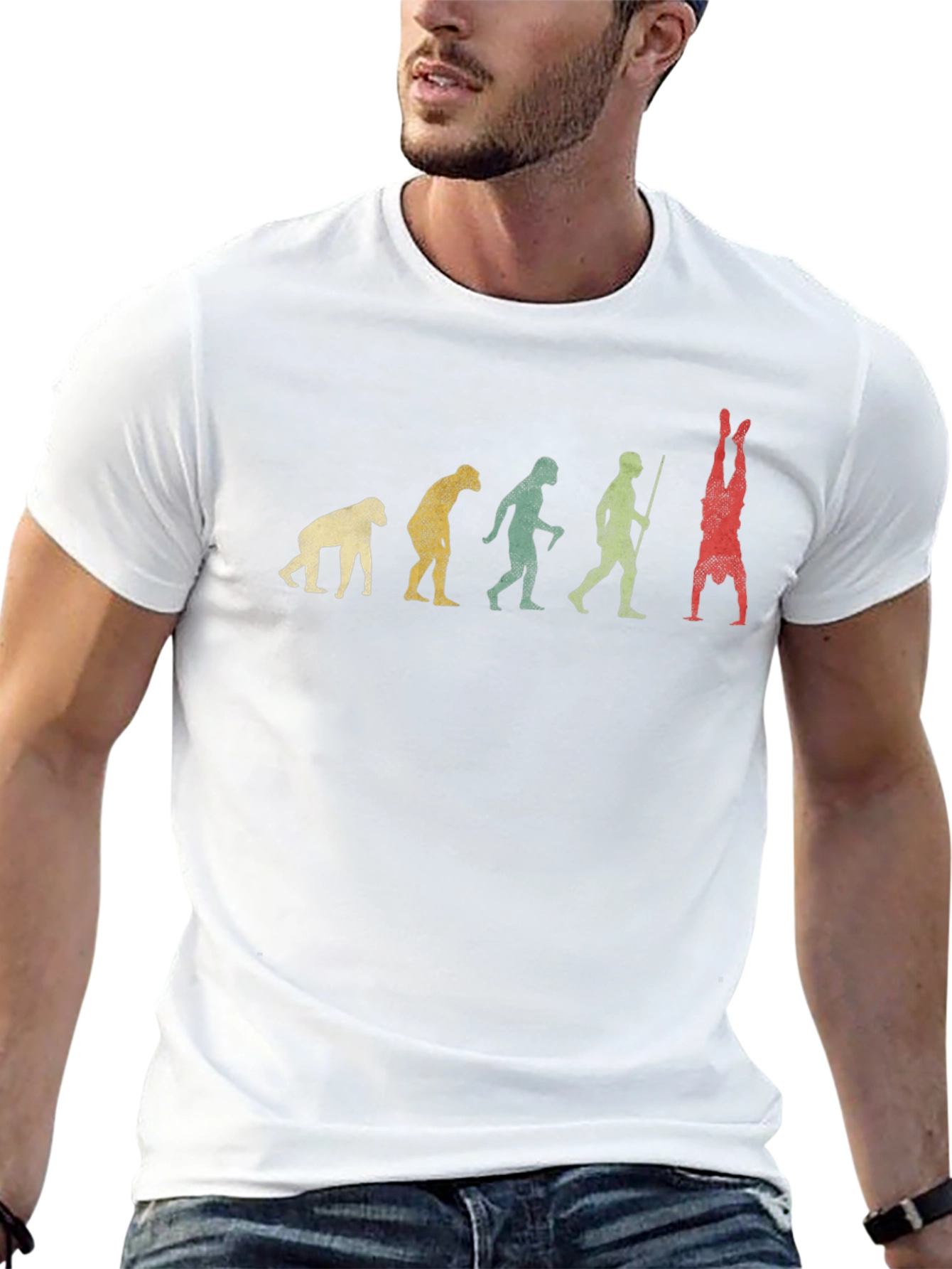 Evolution Handstand T-Shirt - Novelty Graphic Tee