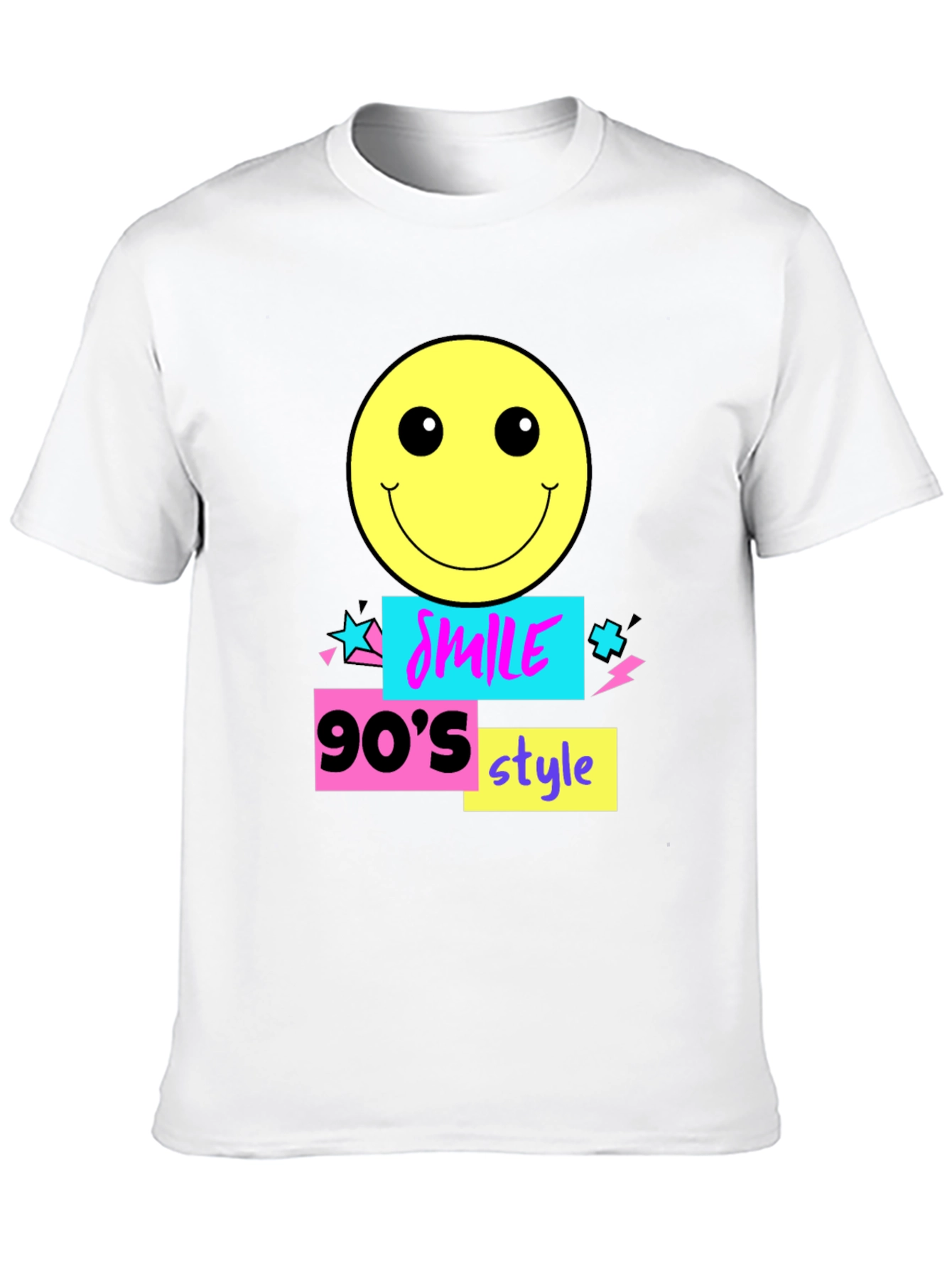 90s Style Smile Graphic Tee - Black