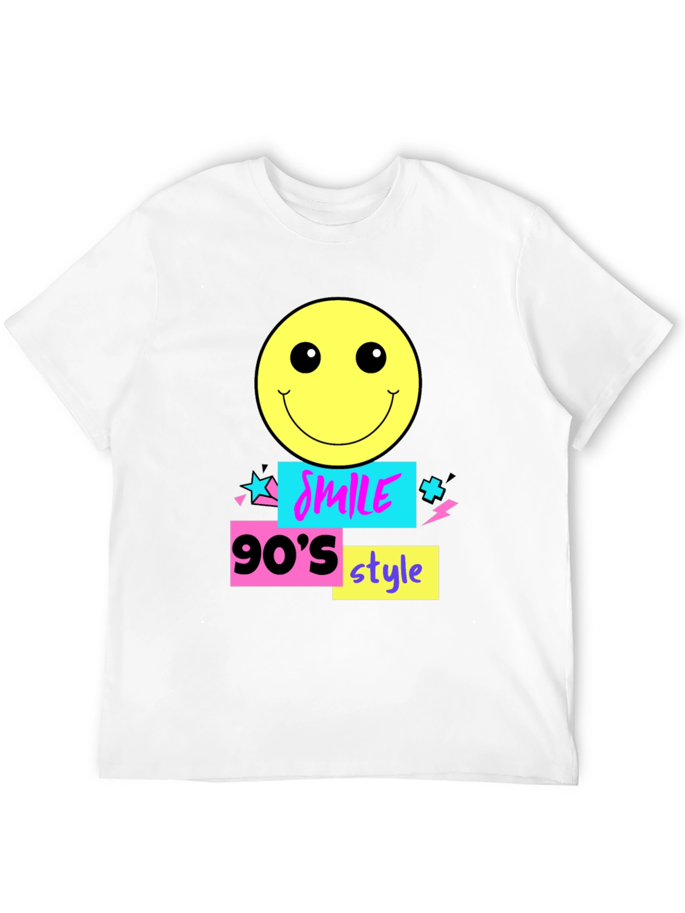 90s Style Smile Graphic Tee - Black