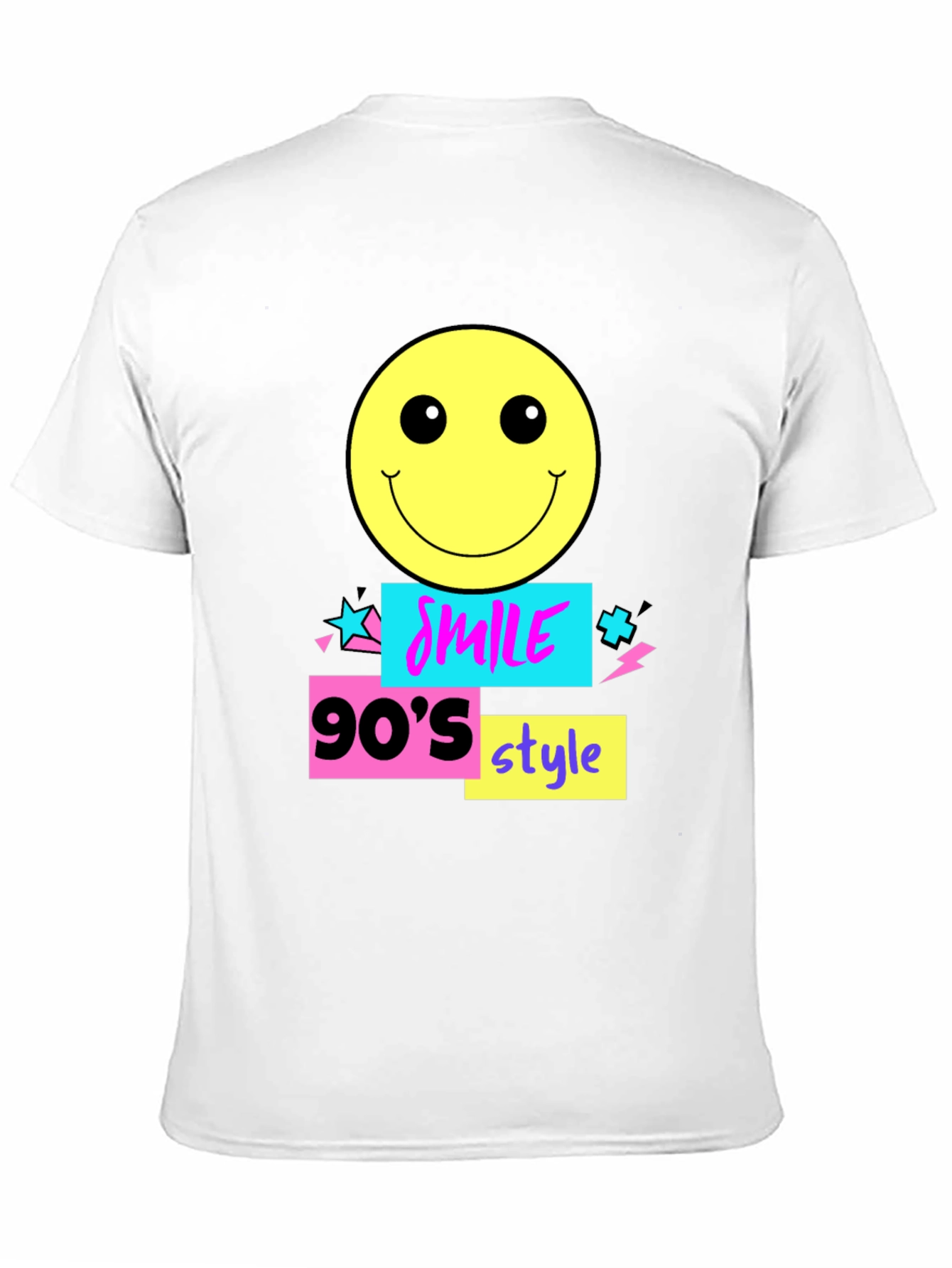 90s Style Smile Graphic Tee - Black