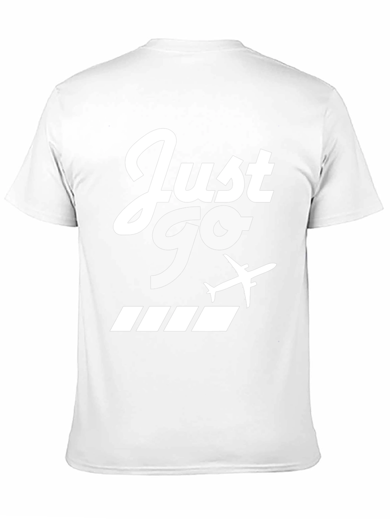 Just Go Airplane Graphic Tee - Black Cotton T-Shirt