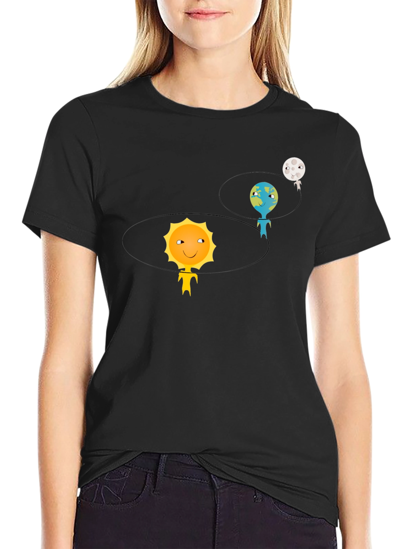 Solar System Graphic Tee - Black Cotton