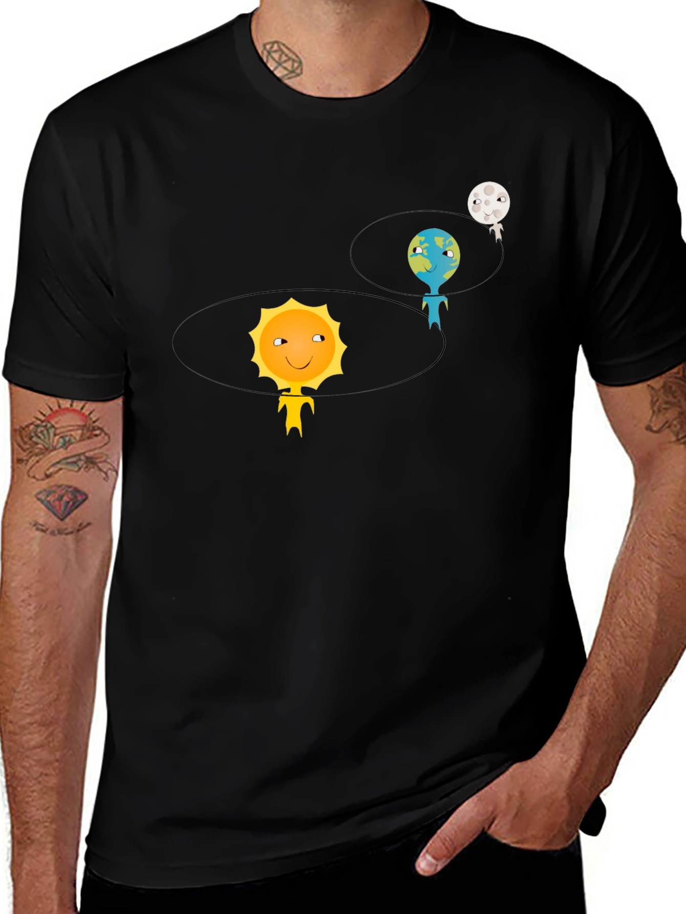 Solar System Graphic Tee - Black Cotton