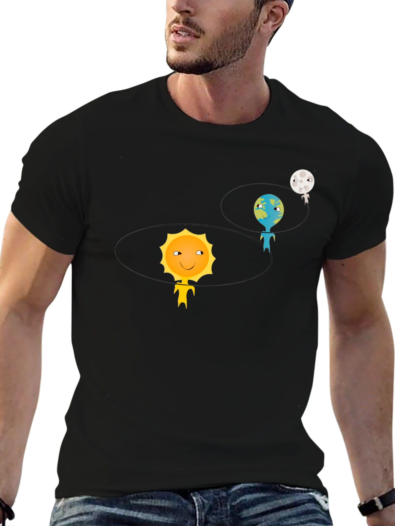 Solar System Graphic Tee - Black Cotton