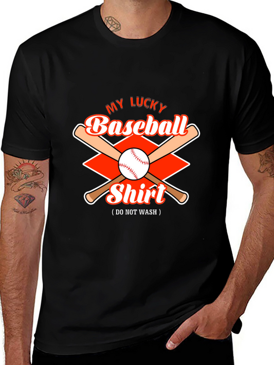 Lucky Baseball Shirt - Mens Black Graphic Tee