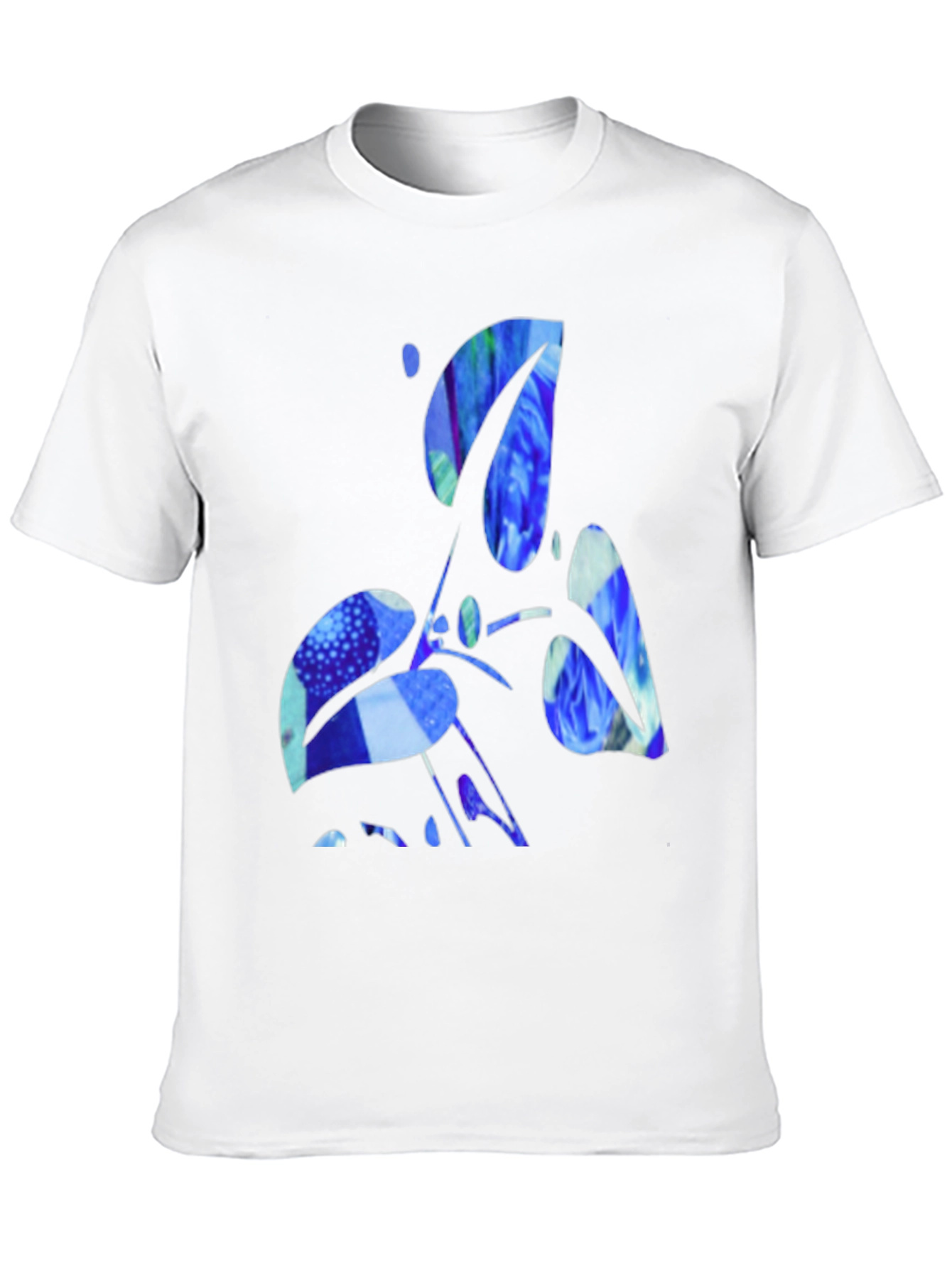 Abstract Blue Graphic Black T-Shirt