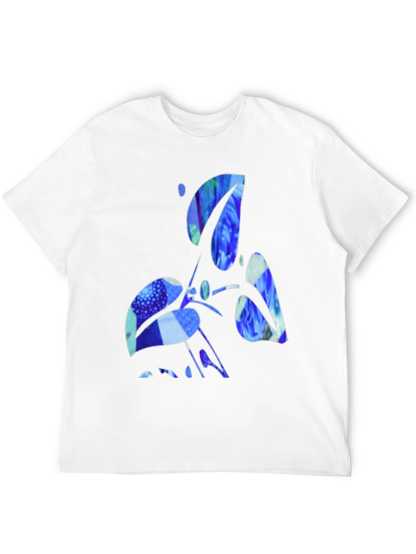 Abstract Blue Graphic Black T-Shirt